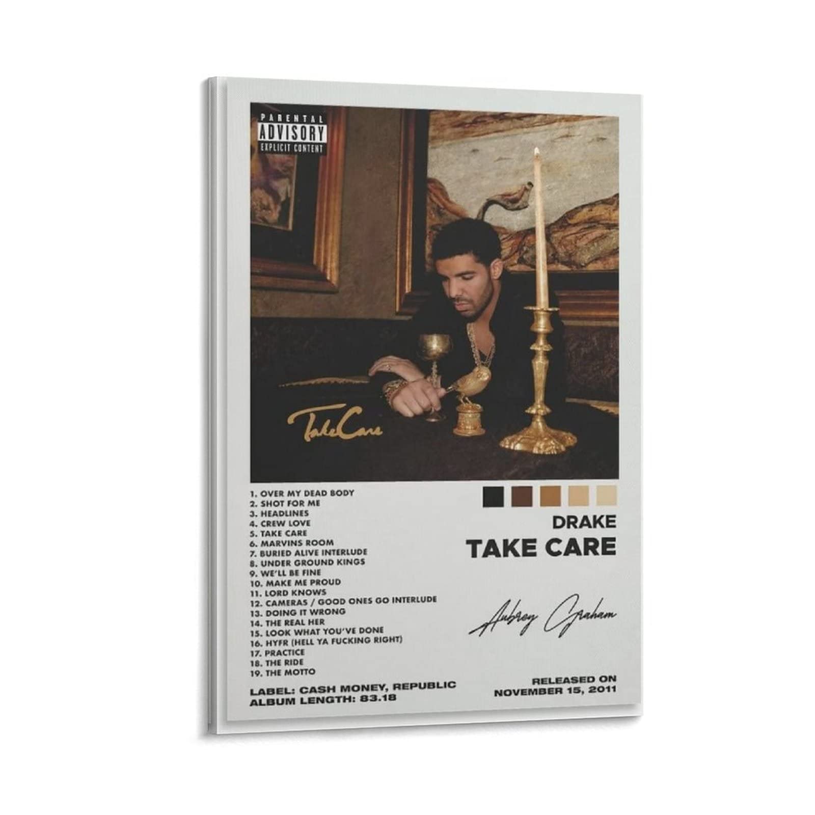 Take Care Album Cover Poster for Room Aesthetic Canvas Art Poster And Wall Art Picture Print Modern Room Aesthetic Poster Print Art Wall Painting Canvas Posters Gifts Modern Bedroom Decor 08x12inch(20