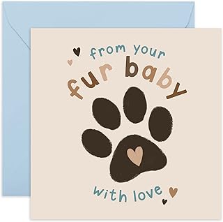 Central 23 - Cute Birthday Card for Dog Owners - 'From Your Fur Baby' - Sweet Birthday Card for Pet Owners - Fun Birthday Card for Dog Mom Cat Mom Dog Dad - Comes with Fun Stickers