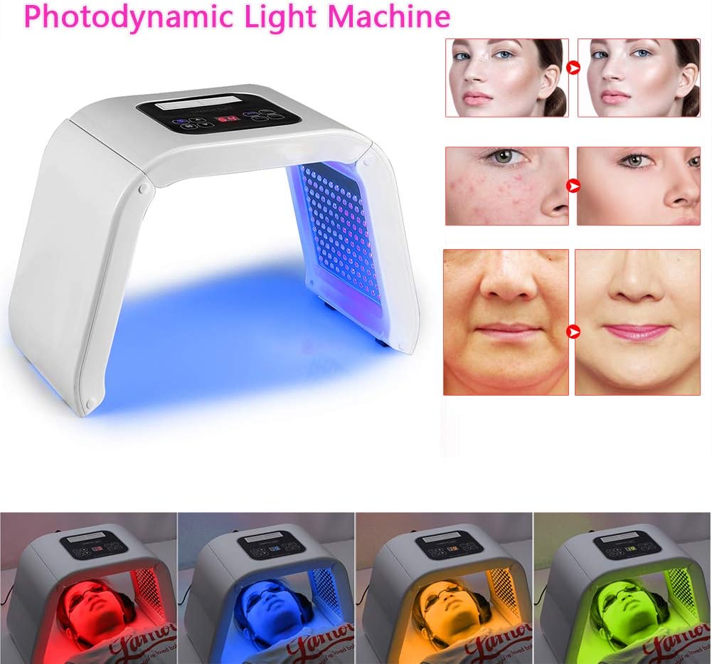 PDT 4 Colors LED Light Beauty Photodynamic Lamp Acne Treatment Skincare Machine Rejuvenation Facial Machine UK Plug