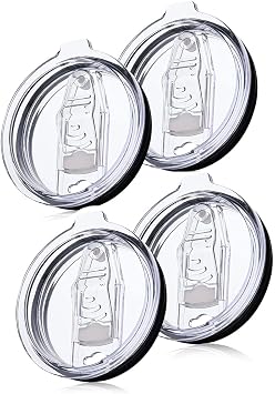 LEIOH 4 Pack 20 oz Tumbler Lid, Replacement Lids Compatible for YETI 20 oz Tumbler,Travel Mug,Spill Proof Splash Resistant Silicone Sliding Covers,Straw Friendly, BPA Free