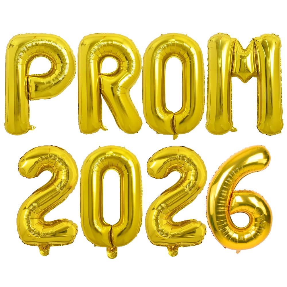 TONIFUL Gold Prom 2025 Balloons Banner 16Inch Foil Mylar letter Graduation Balloons Grad Decoration for Class of 2025 Congrats Grad Party Supplies — image 1