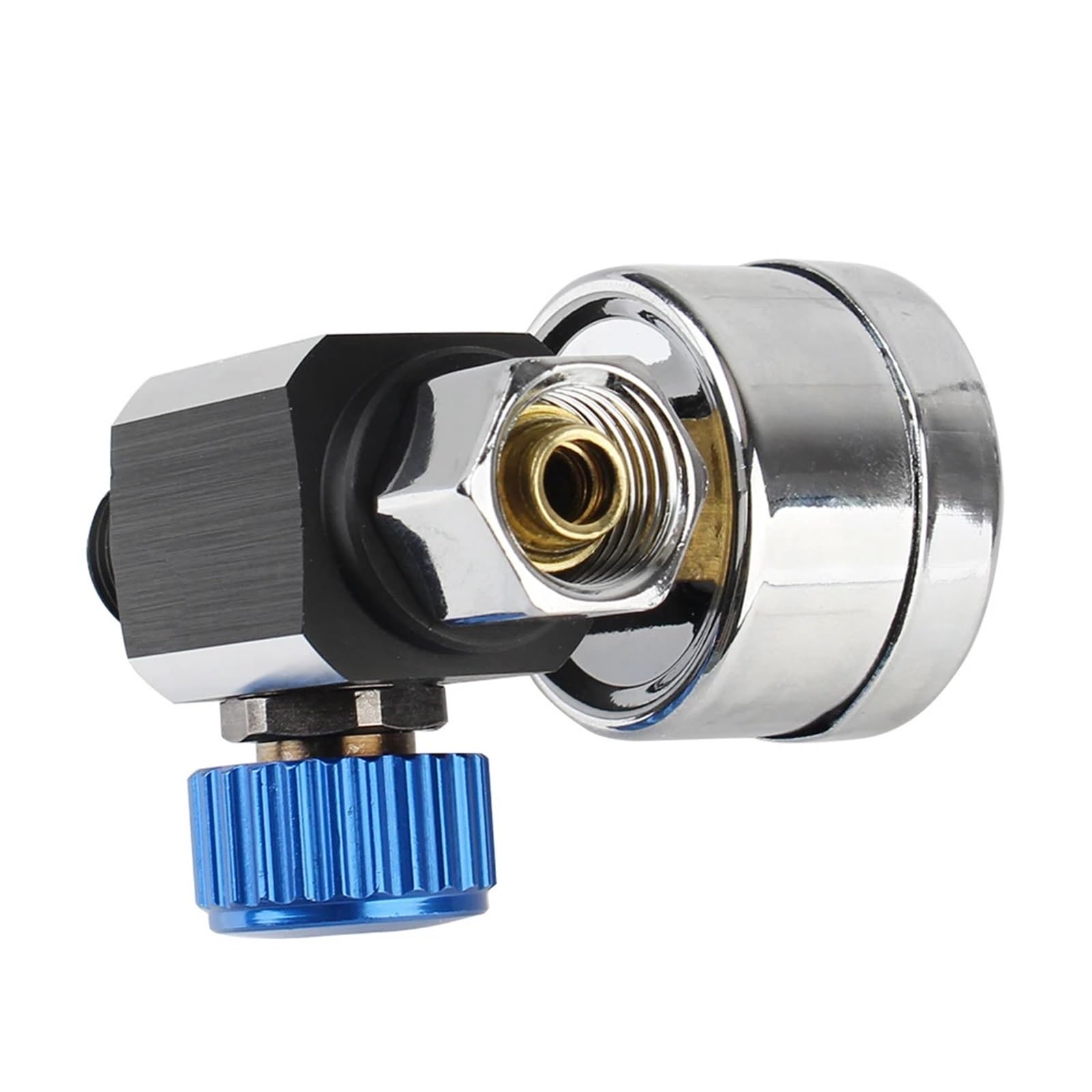 Metal Sprayer Lackierpistole Sprühfarbe Luftdruckregler Sprühfarbe Druckregulierung für Sprühluftdruckmessgerät(Blue)
