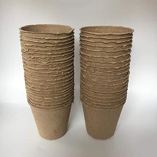 TOPBATHY 50 peças de potes de turfa para sementes, iniciantes, berçários, biodegradáveis orgânicos, bandejas para iniciantes de plantas, para jardins, vasos plantáveis para sementes iniciantes