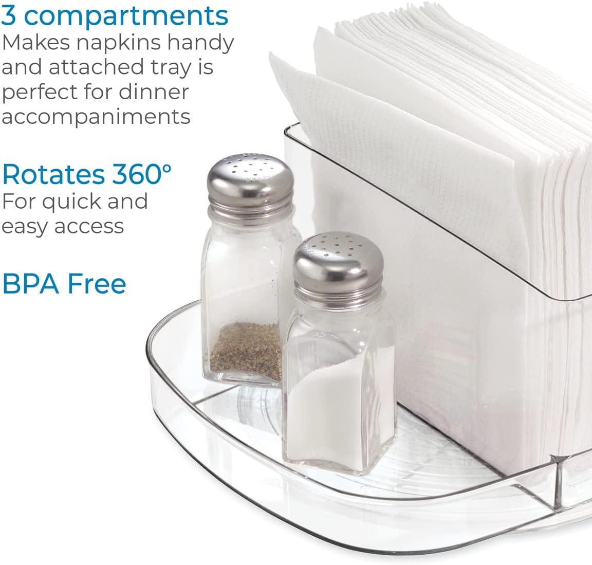 Clear Plastic Napkin and Condiment Spinner