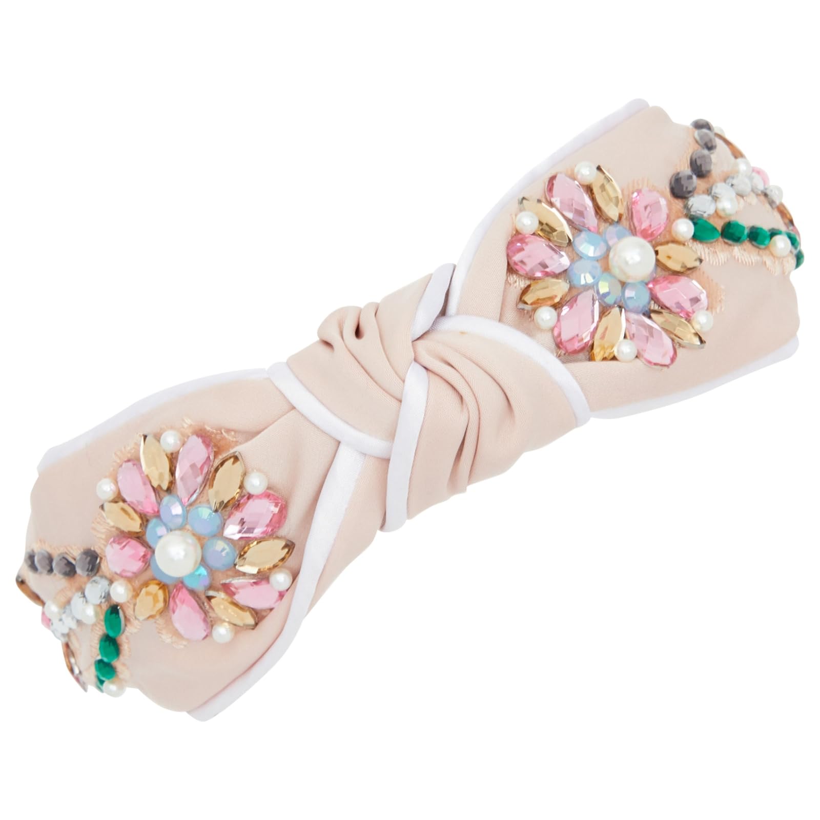 New! Pink & White Flower Pearl Sparkling Crystal Twist Fabric Headband Amazon.com : Headbands for Women, Non Slip Flower & Pearl  main image 3