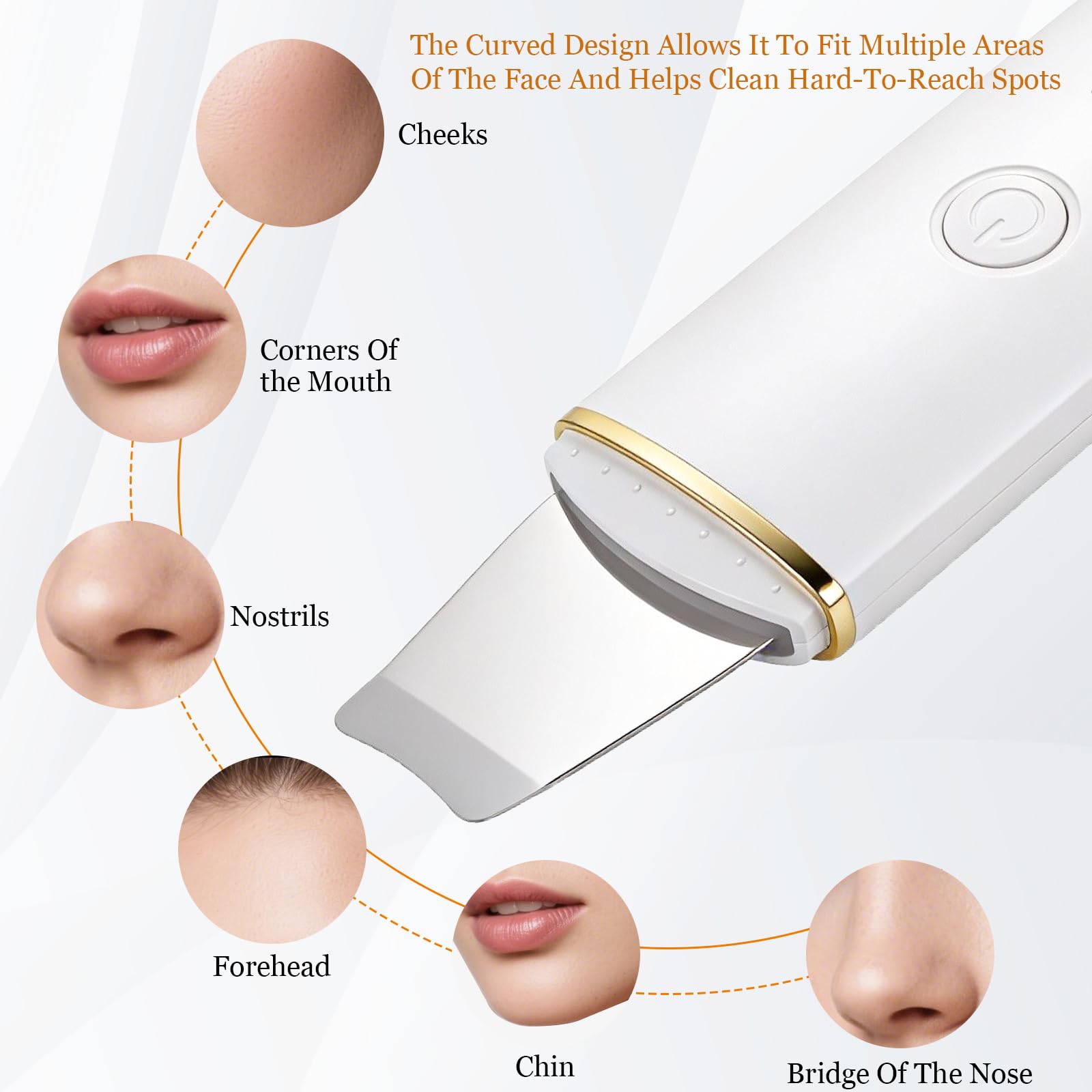 Pulizia Viso Ultrasuoni, Skin Scrubber con 4 Modalità Regolabili, Schermo LED USB Ricaricabile Pulizia Profonda Rimozione Comedoni Esfoliazione Delicata