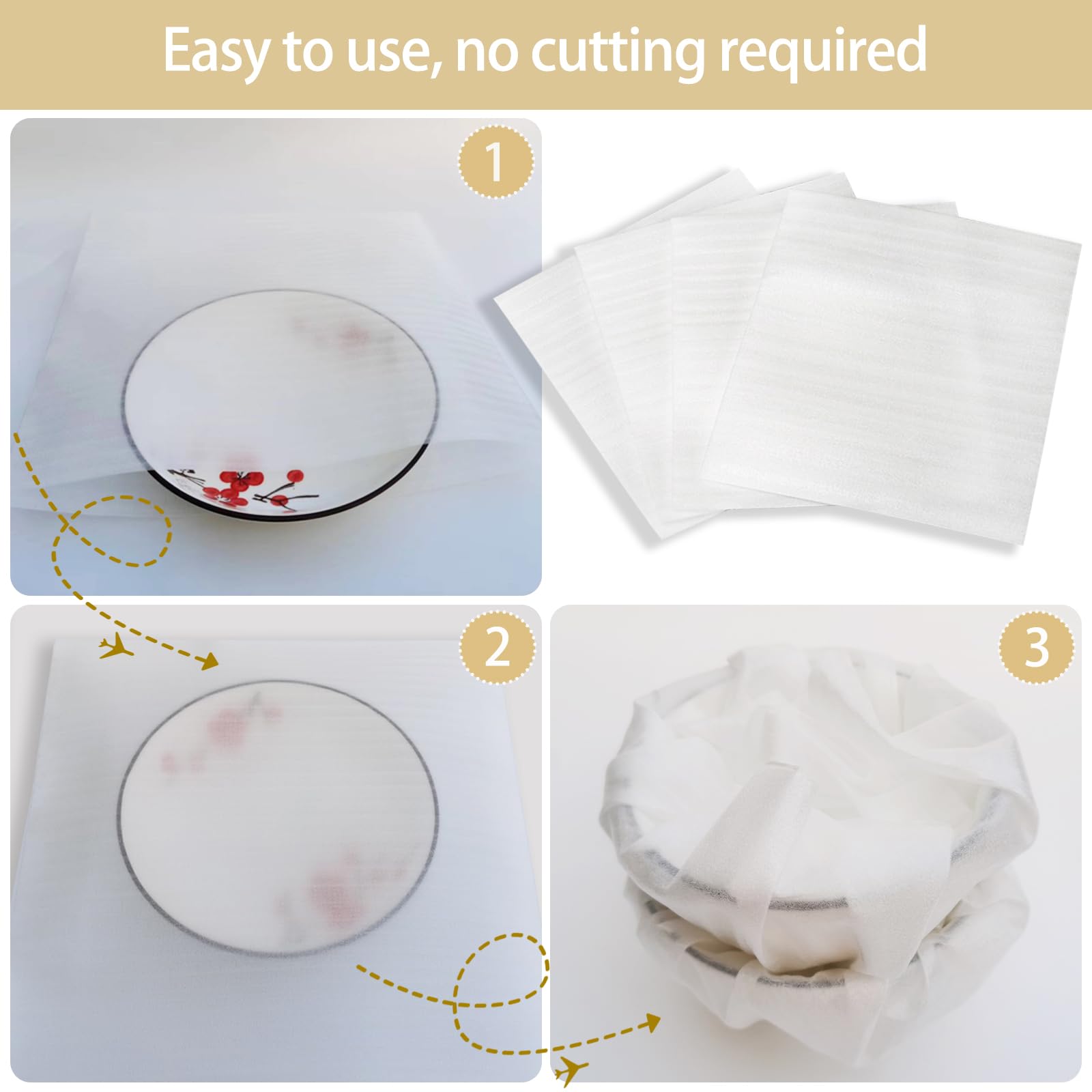 100 Pezzi Fogli Schiuma, 12'' x 12'' Fogli in Schiuma per Imballaggio Piatti e Bcchieri, Packing Material Mobile per Trasloco e Spedizione di Oggetti Fragili