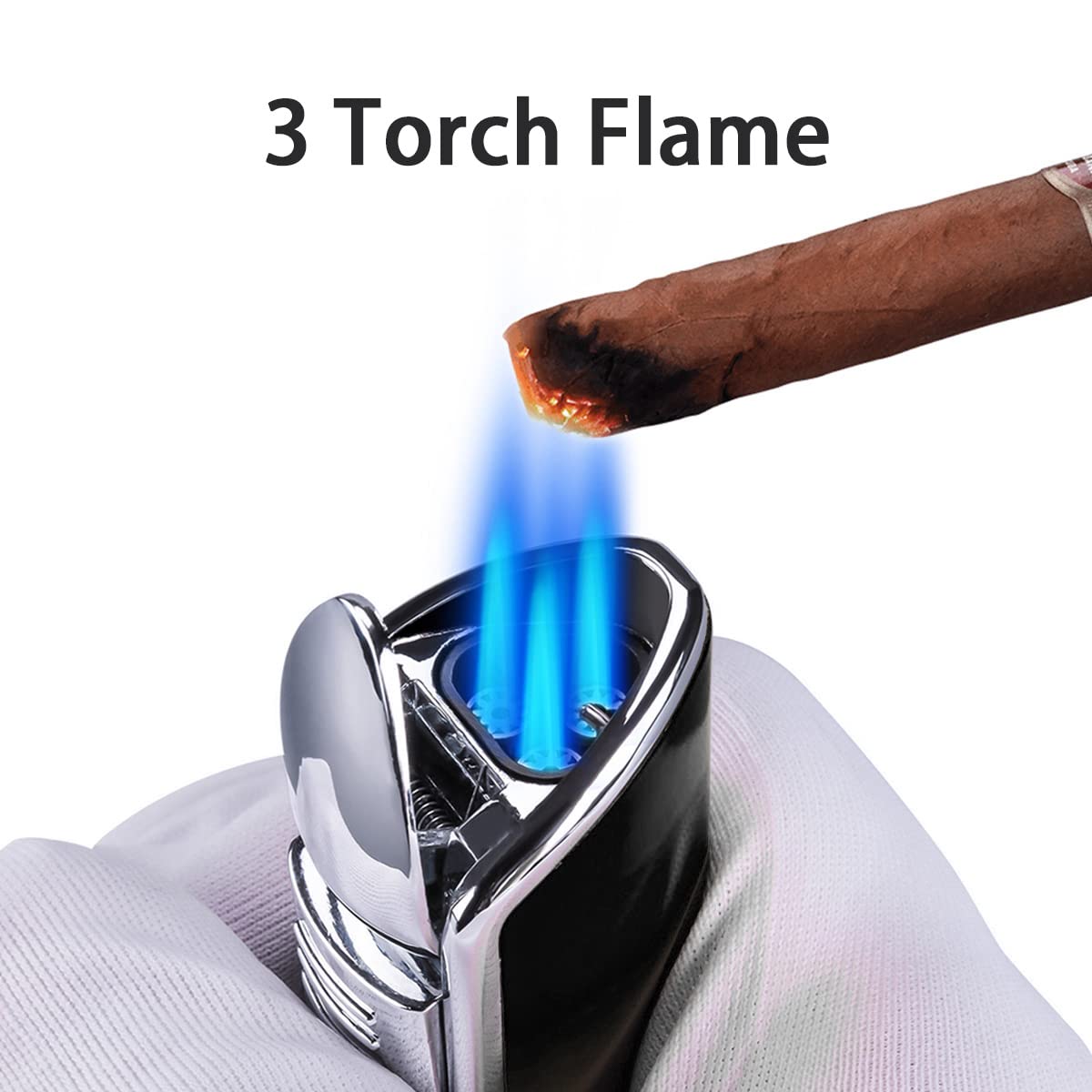 CIGARLOONG Cigar Cutter and Lighter Set Double Blade Simple Cigar