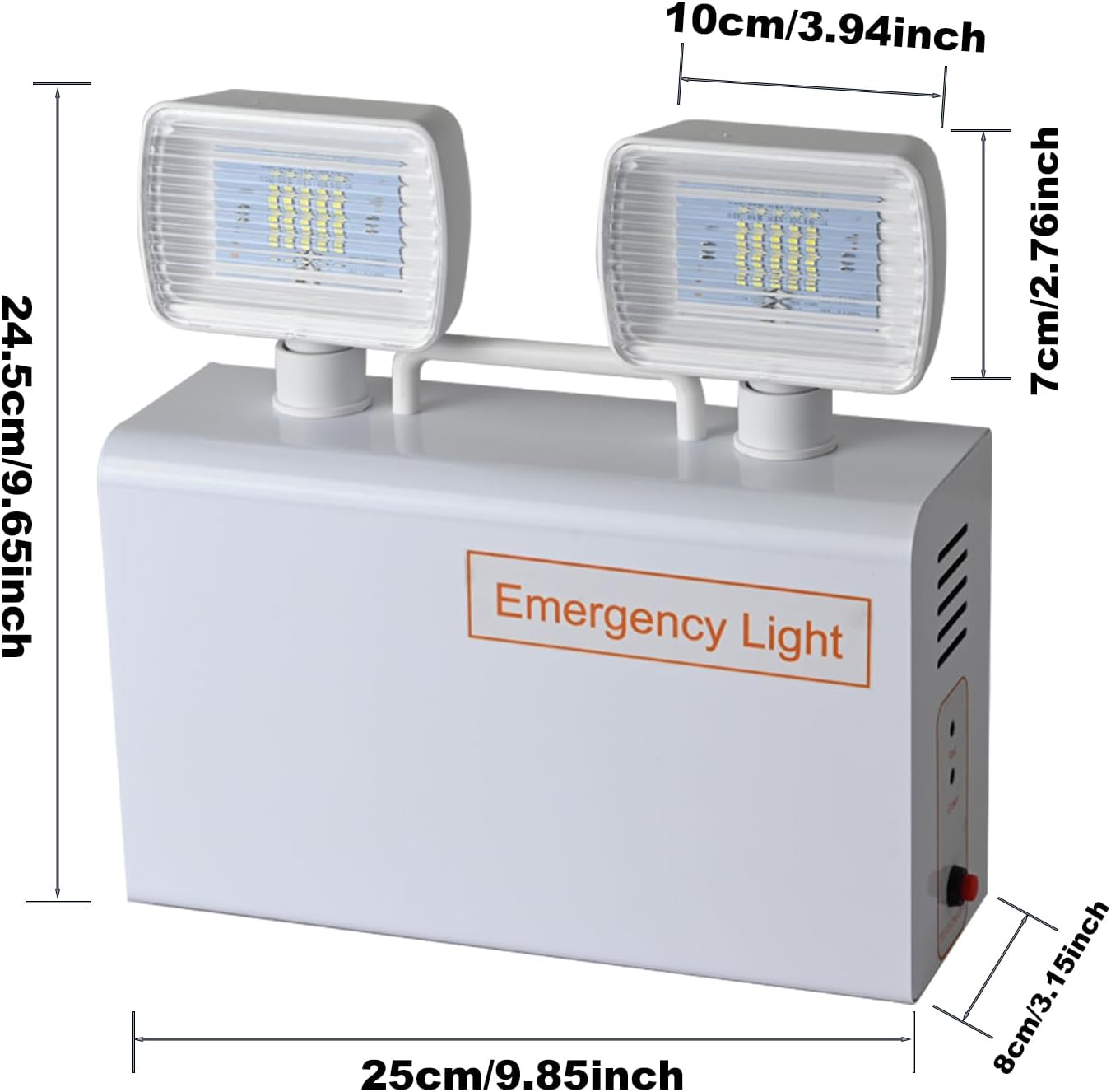 Emergency Light, 500lm 4Hours Battery Powered LED Backup Light Commercial Exit Fixtures for Business Home Office Night Power Failure Outage with Plug in Cord AC85-277V