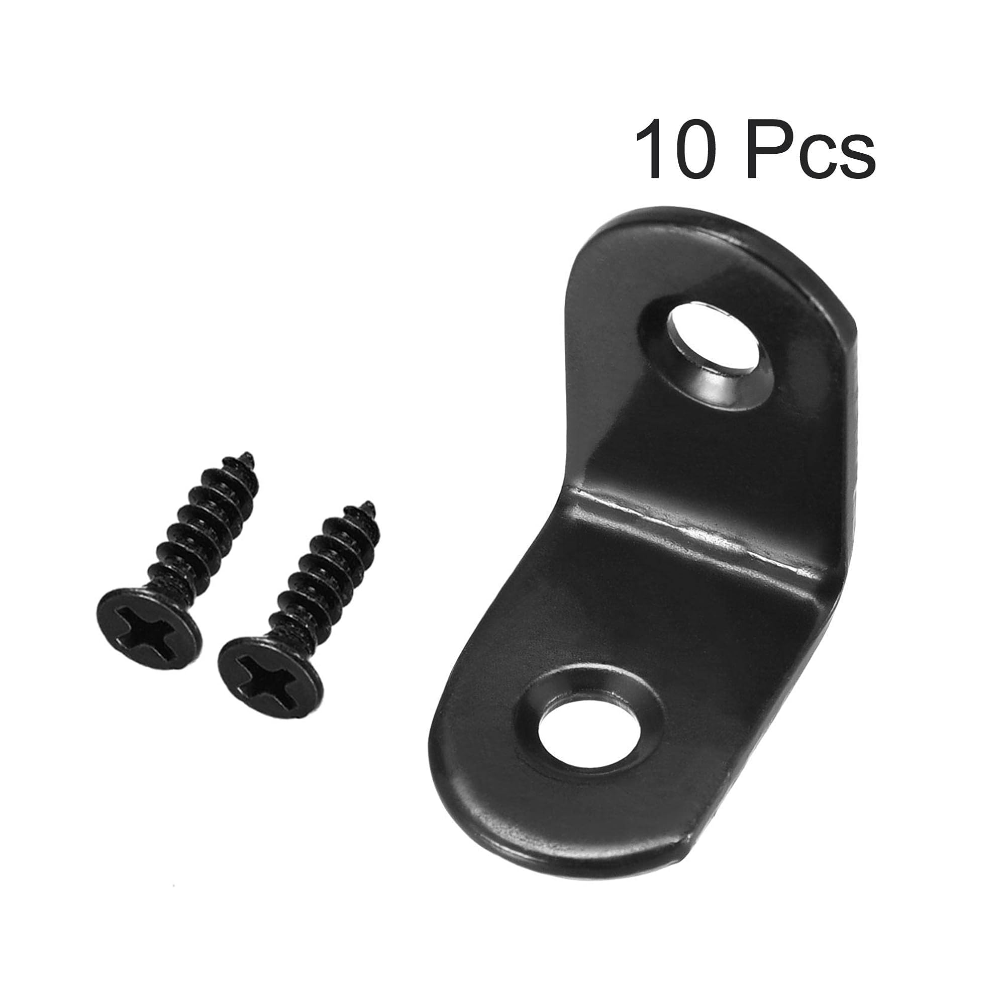 TA-VIGOR 10 Pcs 90 Degree Corner Brace Angle Brackets 25mm x 25mm x 16mm, Black L Shaped Metal Brackets with Screws - Image 3