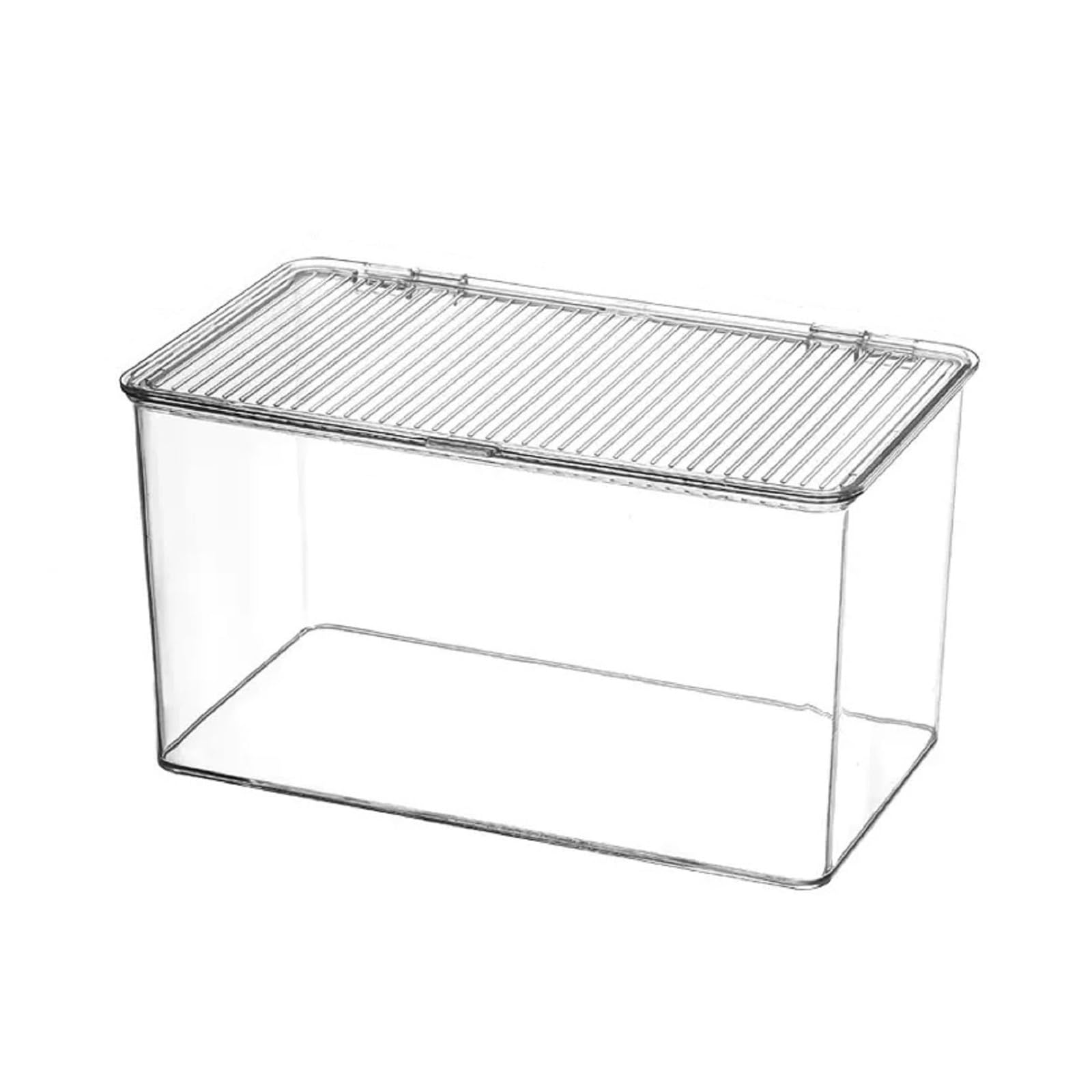 Snorvixre Multipurpose Stackable Clear Plastics Container with Lid, Space-Efficient Organizers for Garage Shelf Clear Stackable Storage Box with Lid
