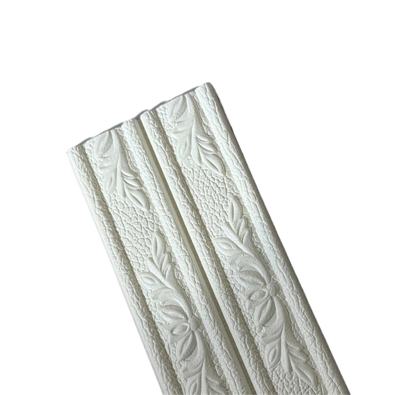 XCTDSVAH Wallpaper Border Self Adhesive Peeled Off Wallpaper Carving Ceiling Decorative Strip Wall Skirting Line Home Decoration Sticker(White)