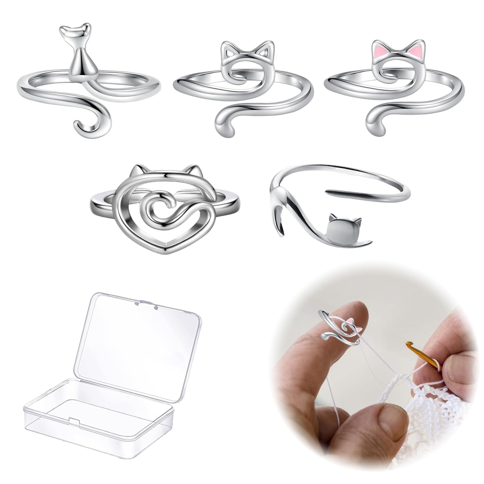 Ensemble De 6 Anneaux à Tricotermétiers à TricoterCadres à Tricoter Ronds Avec Instructions Et