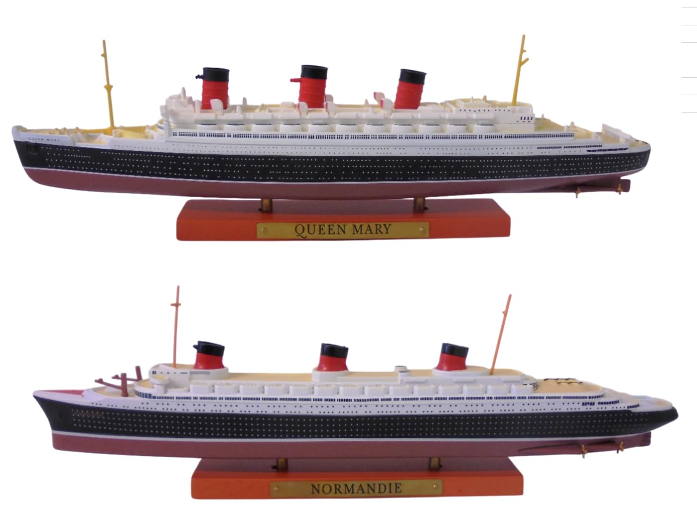 OPO 10 - Set of 2 miniature replicas of the famous transatlantic liners NORMANDIE + RMS QUEEN MARY scale 1/1250 or 25 cm - PA2 - Image 2