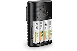 EBL Rechargeable AA Batteries - 2800mAh 4 Pack Double A Batteries