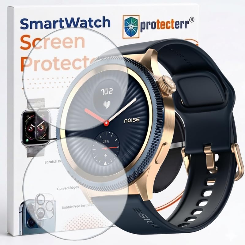 Image of 2-Pack Screen Protector for Noise Halo 2 1.43 inch Smartwatch - Flexible TPU Screen Guard, HD Clear, Anti Scratch, Bubble Free, Full Coverage Film - Not Tempered Glass