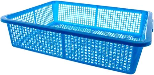 TrueCraftware Colador cuadrado de 21-34 x 17 pulgadas, color azul, para lavar verduras y frutas, escurrir pasta cocida