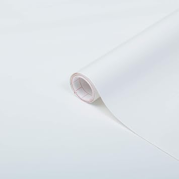 d-c-fix 346-0001 Decorative Self-Adhesive Film, Matte White, 17" x 78" Roll