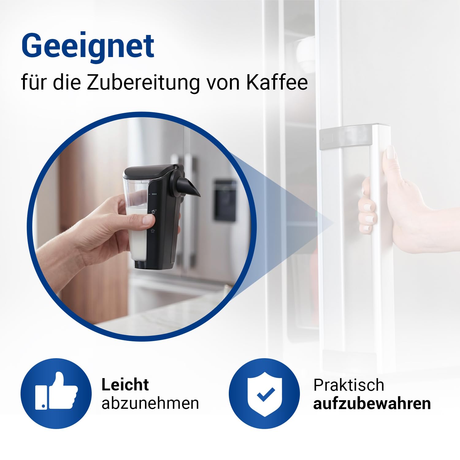 VIOKS Milchkaraffe Kaffeevollautomat Ersatz für Phіlips 421945016211 | Milchbehälter Milchkanne Milchtank, C-Version mit Deckel, ersetzt CP1199/01, für LatteGo 2200 3200