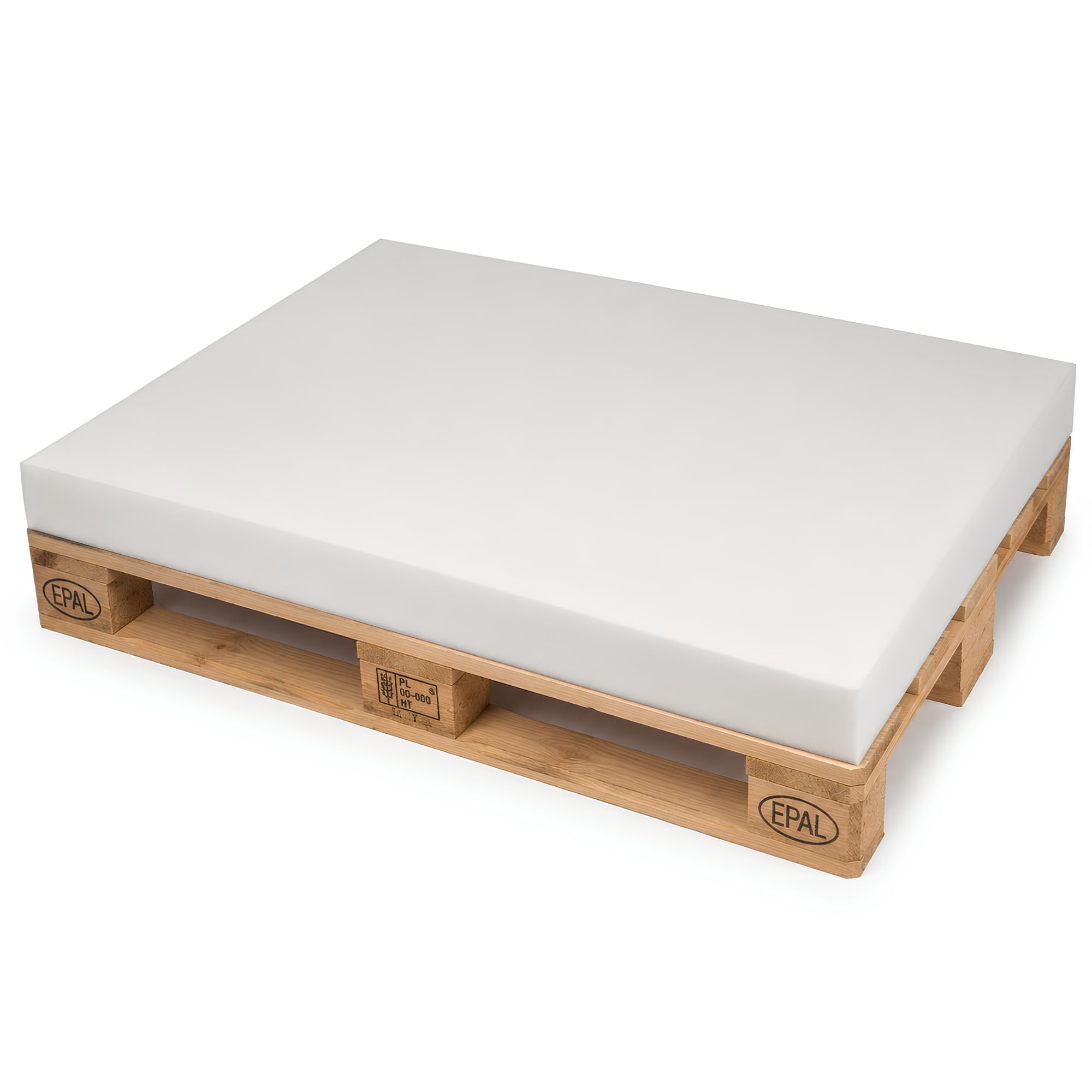 FORTIS POLSTER Schaumstoffplatte RG25/44 80 x 120 x 4 cm - Polsterschaum, Schaumstoff Zuschnitt für Europalette, Gartenmöbel und Polsterungen, ÖKO-TEX Standard 100