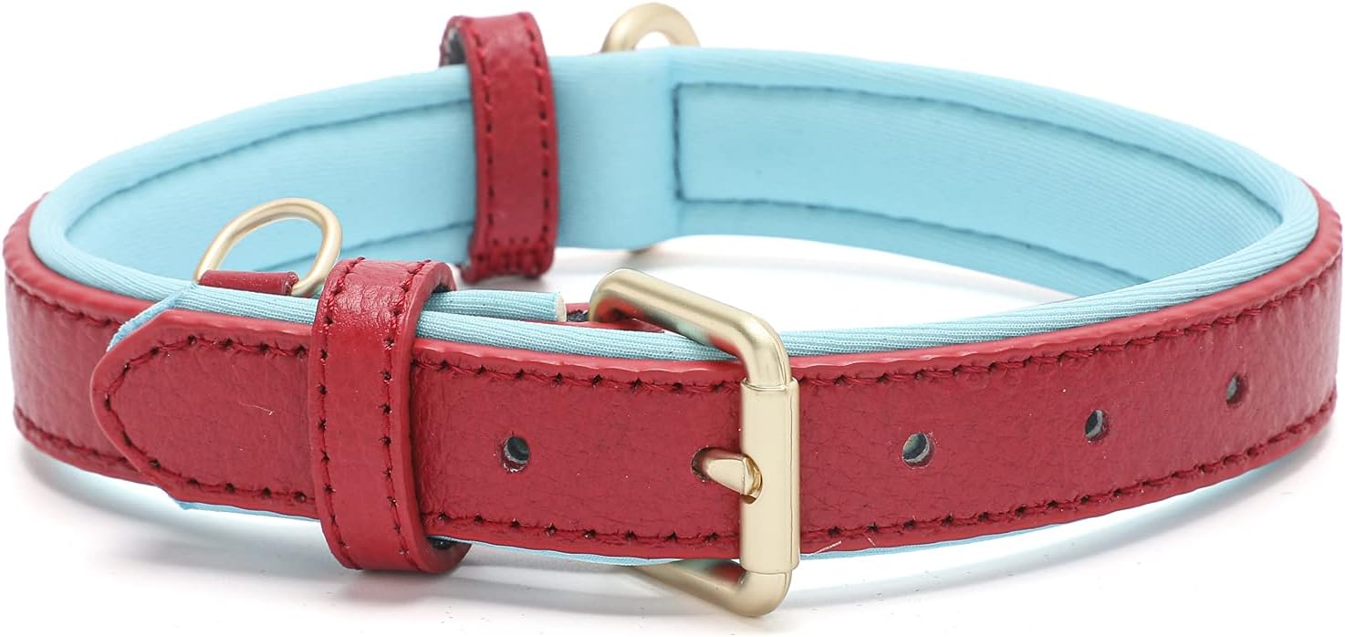 Leather Dog Collar for Small Medium Large Dogs Soft Waterproof Padded Puppy Collars Leather Dog Collar for Small Medium Large Dogs Soft Waterproof Padded Puppy Collars