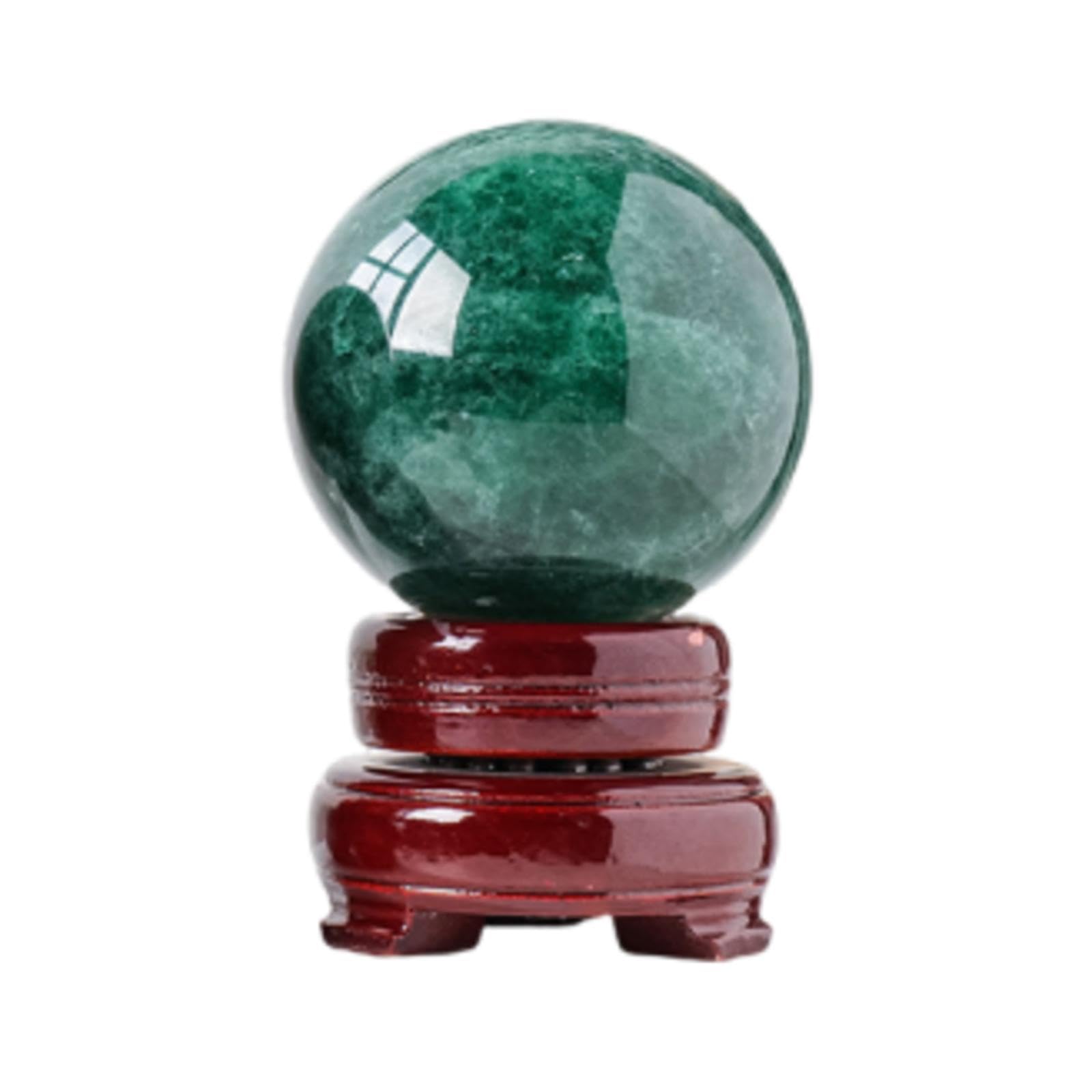 LTRAJUYNH Green Strawberry Crystal Ball Ornaments raw Stone Polished Seven-Star Array feng Shui Home Crafts,70~75mm