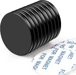 LOVIMAG Waterproof Strong Rare Earth Magnets,Super Strong Neodymium Disc Magnets with Epoxy Coating and Double-Sided Adhesive for Fridge, Scientific, Craft,Office etc, 1.26 inchx1/8 inch-Pack of 9