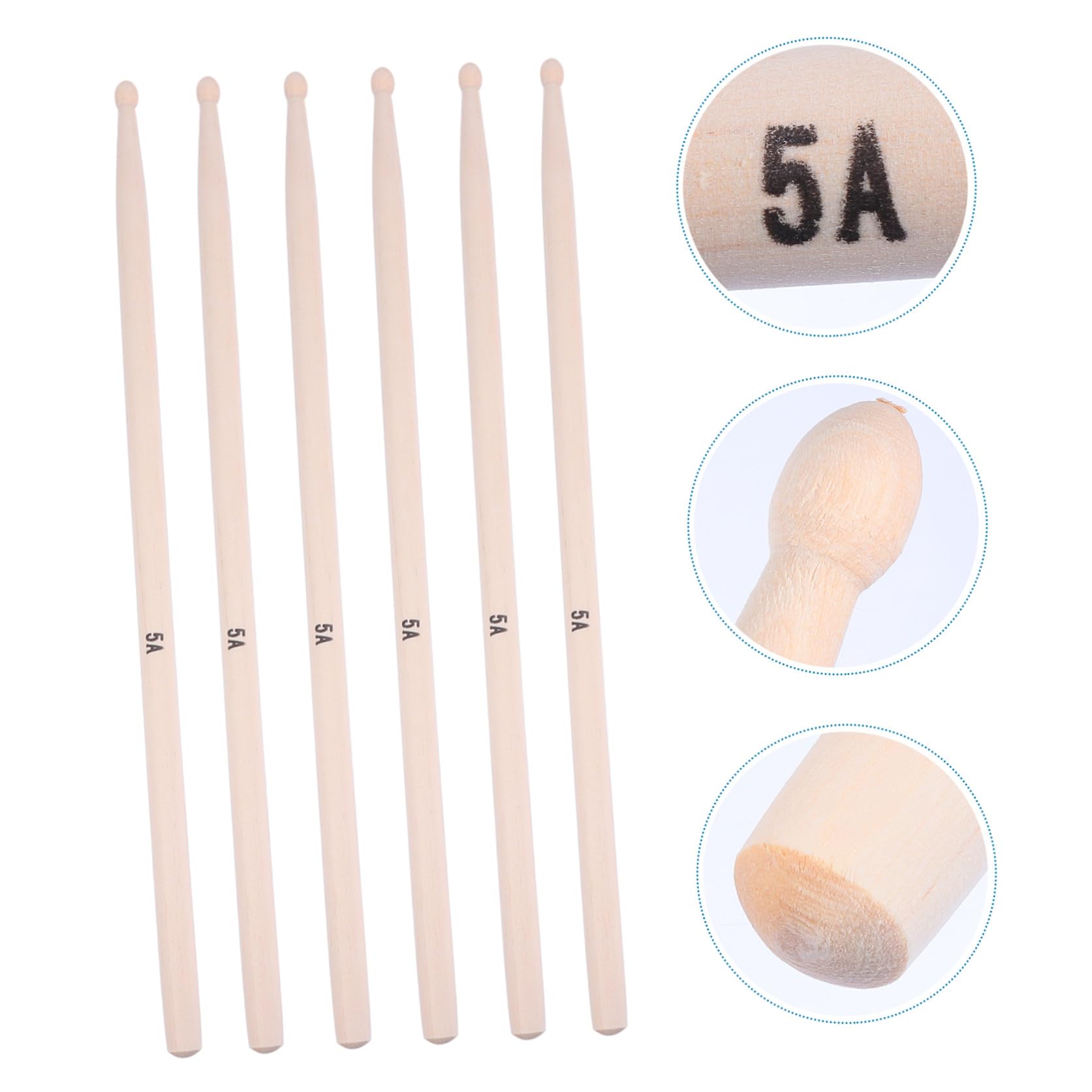 20stücke Holz Schlagzeugstöcke für Schlagzeug Robuste Bühnen-drumsticks Ahorn-material Musikinstrumente-zubehör für Anfänger und Profis