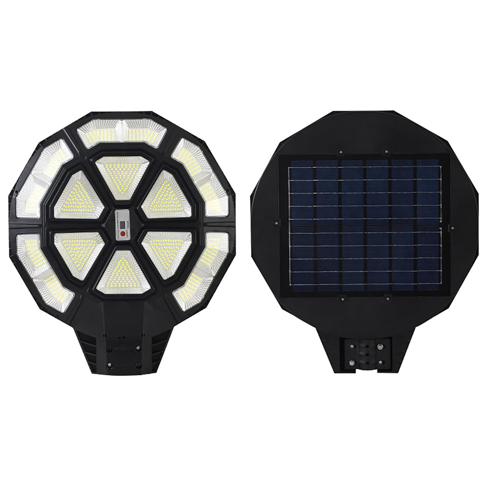 Réverbère Solaire intégré Réverbère extérieur Circulaire à LED du crépuscule à l'aube Lampe de Route à Induction étanche,500W
