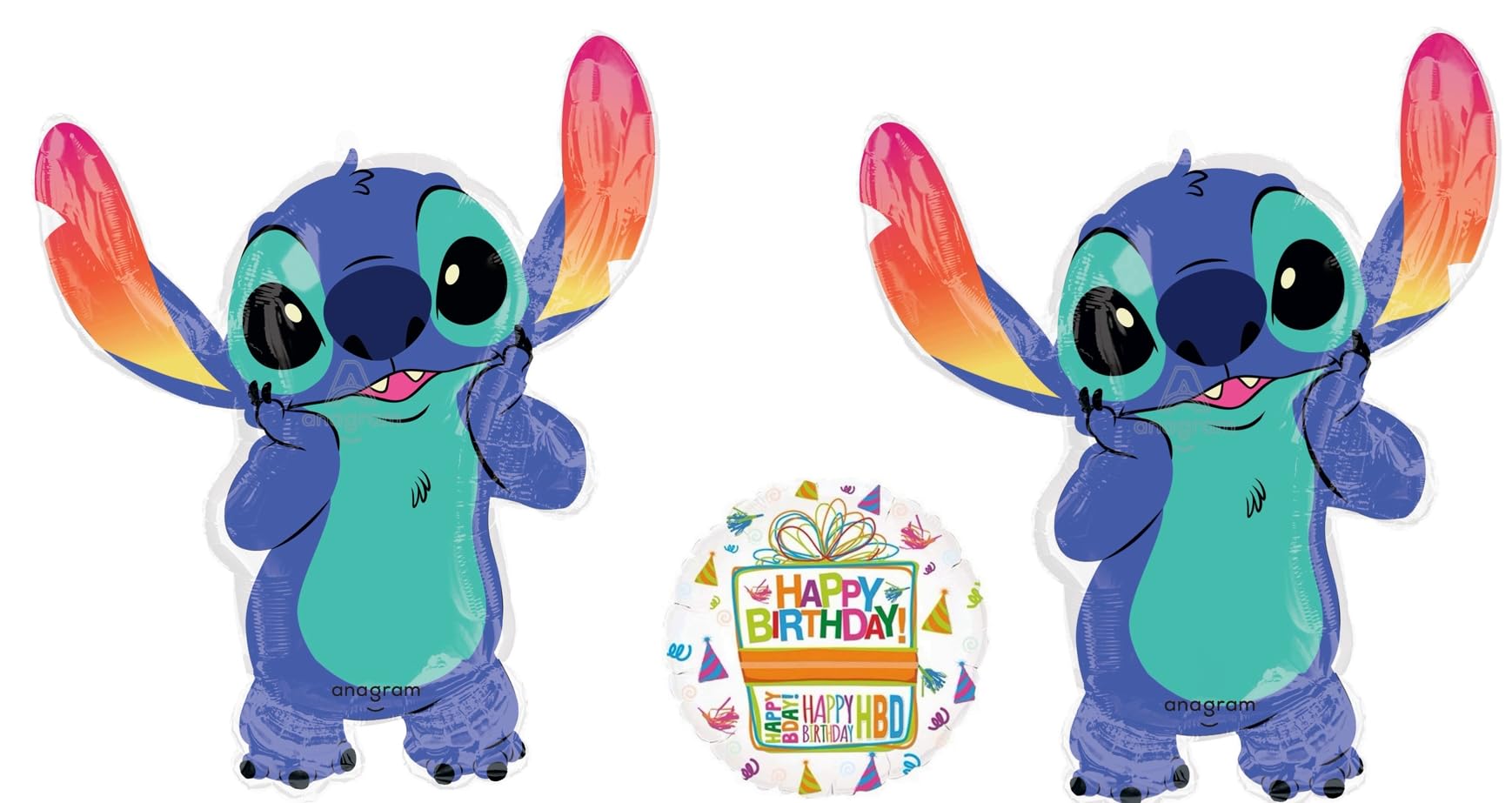 Anagram 33"" Stitch Super Shape Foil Balloon 2ct, BQ_4184