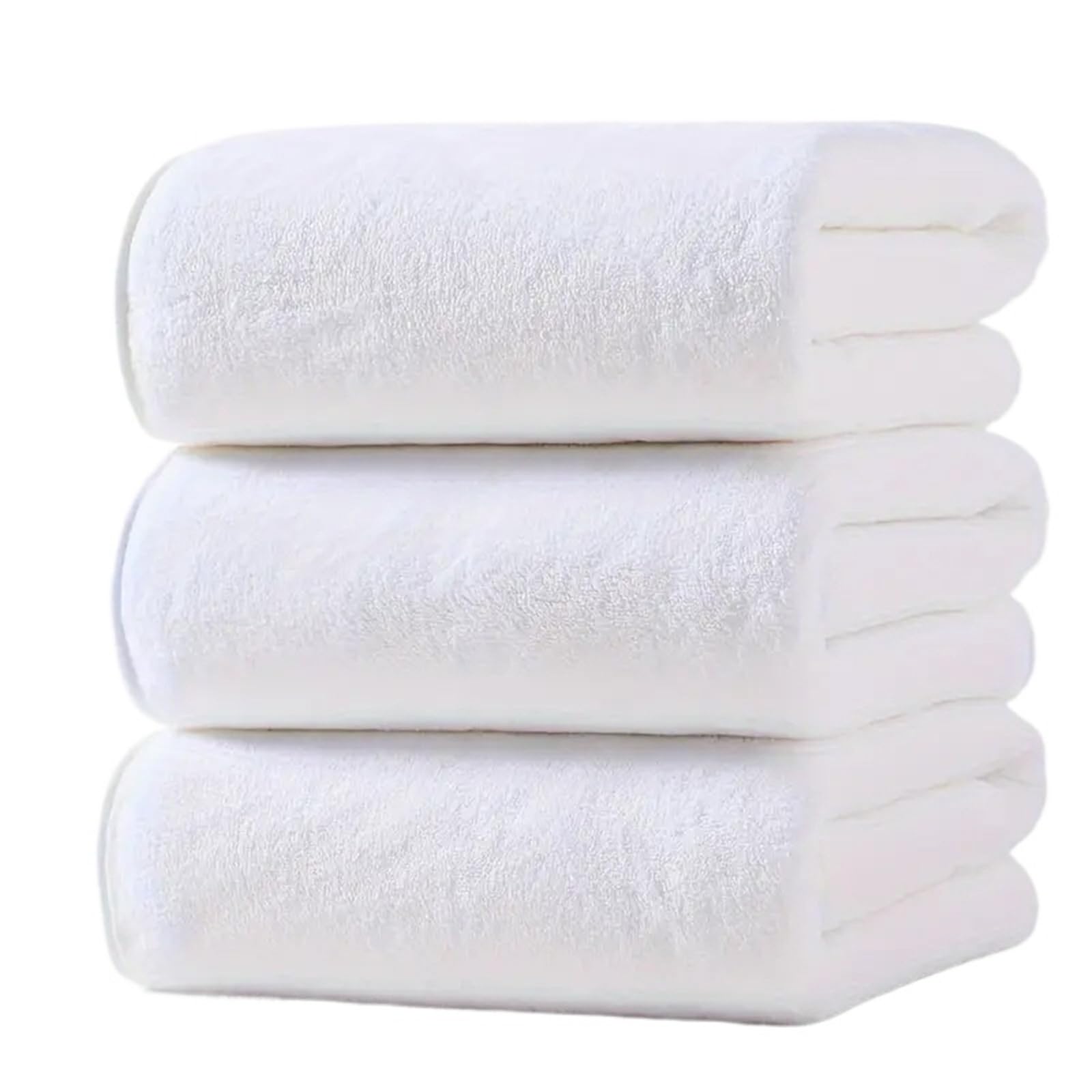 GMEqfhpOPS Large Coral Velvet Bath Towels 3 Pack (70x140cm) - Soft Ultra Absorbent Quick-Dry Towels for Adults, Grey/White/Black, Bathroom Towels Bath(3 white)
