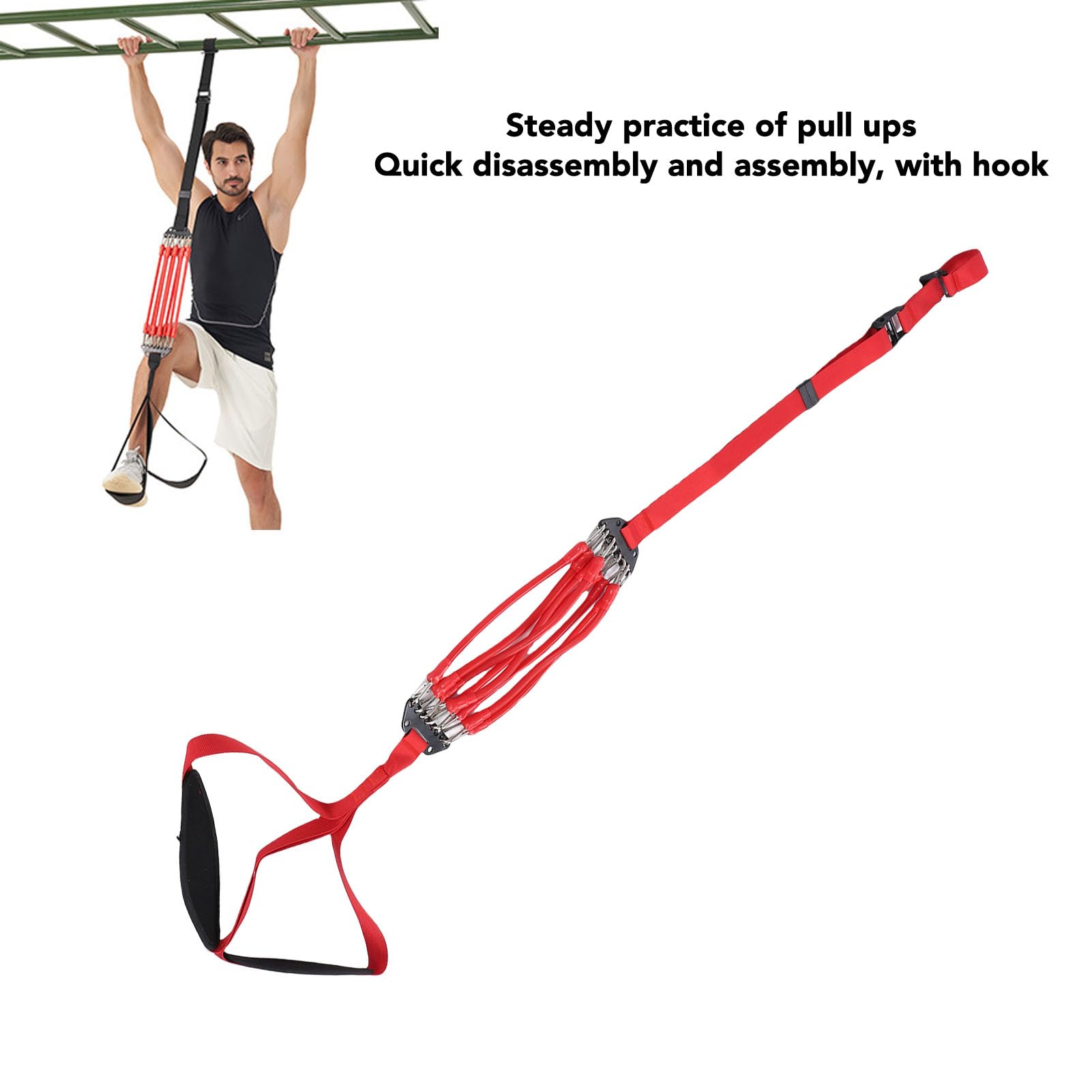 RiToEasysports Fascia di Assistenza per Trazioni di Assistenza Regolabile da 240 Libbre con 8 Fasce Elastiche per Allenamento per la Forza del Mento e Allenamento in Palestra a Casa