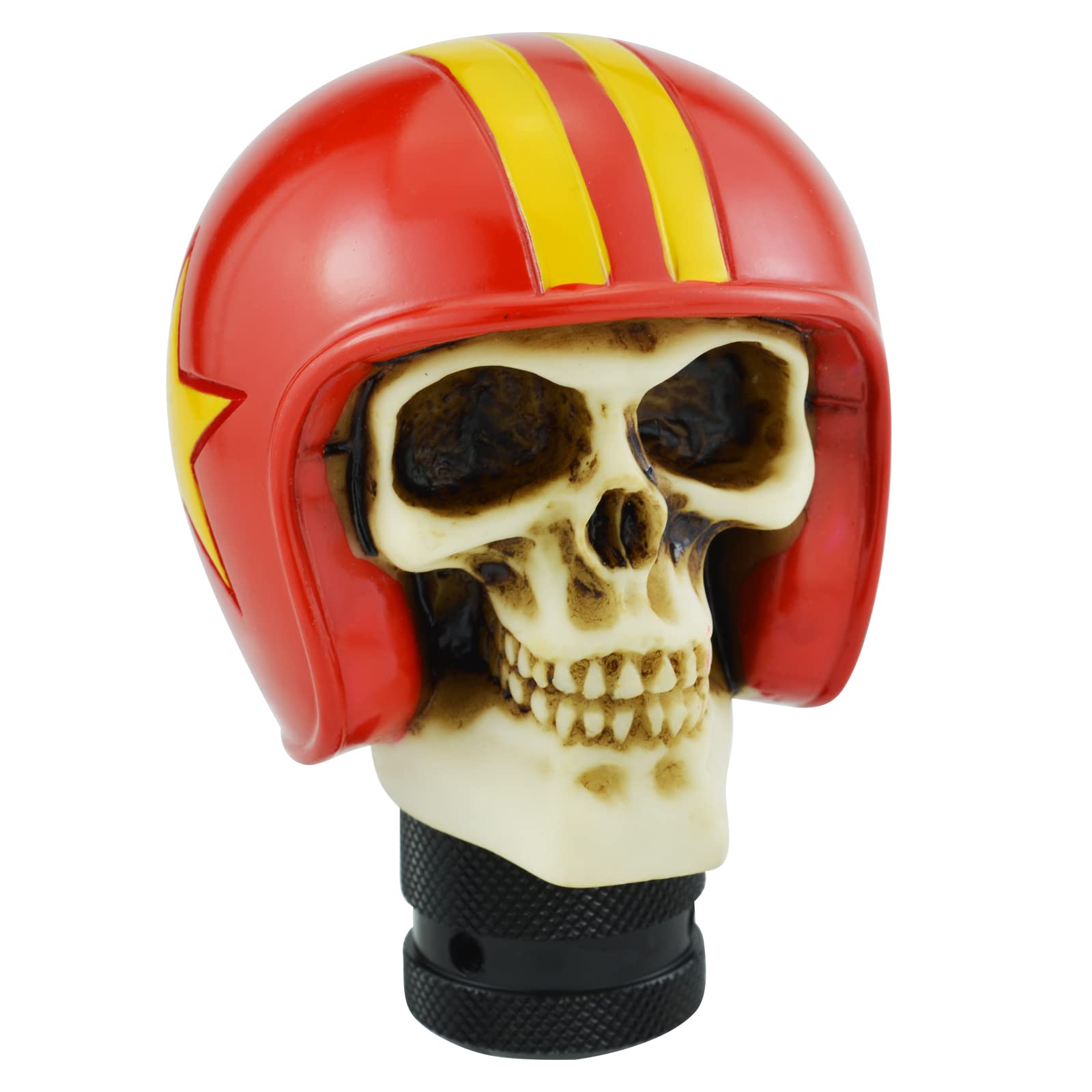 Temzzer Red Skull Resin Gear Shifter Stick Knob Heavy Shiny Vehicle Shifter Lever Handle For Most Manual Automotive Vehicles (Red)