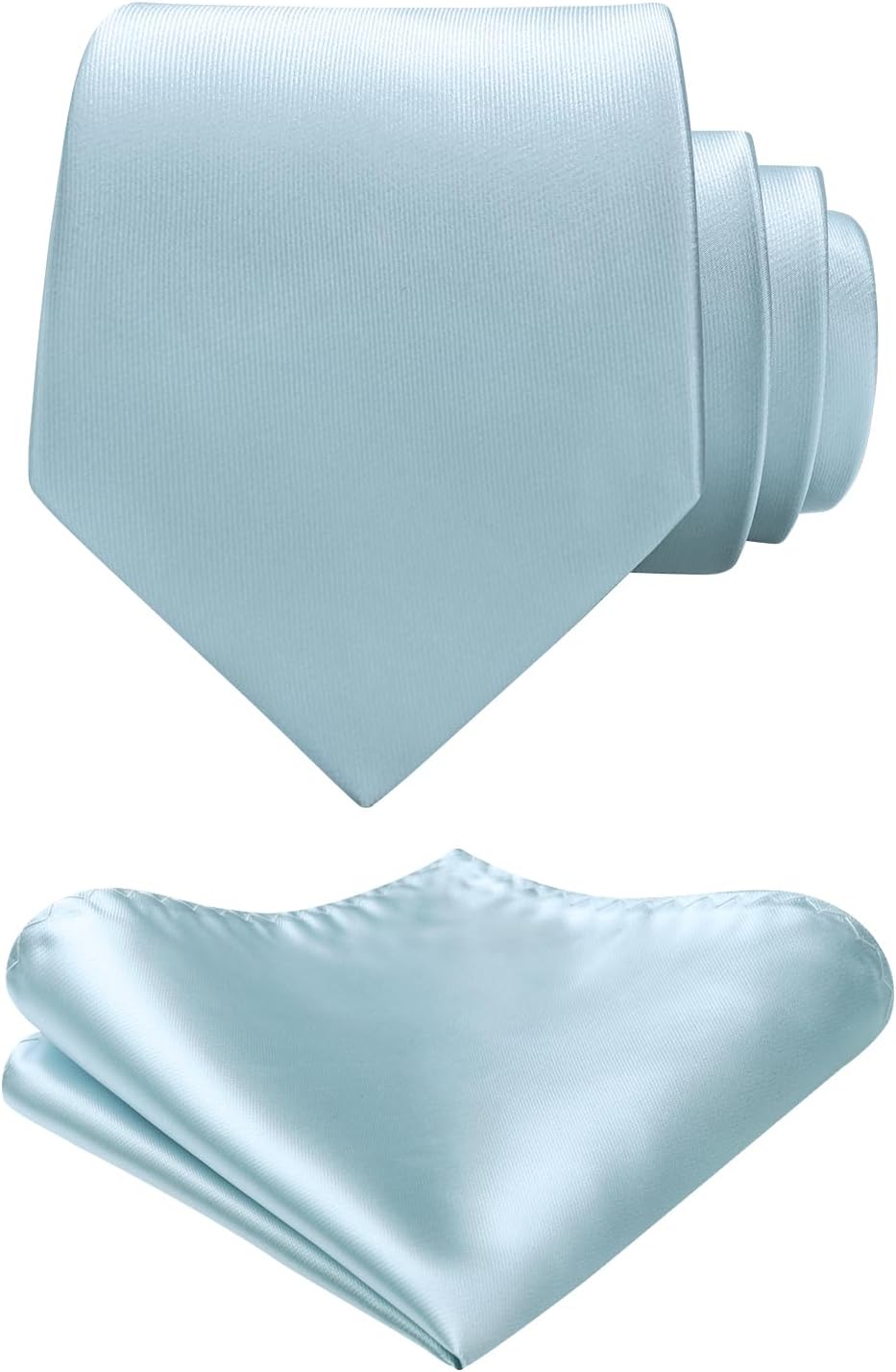 Ties for Men Formal Ties with Pocket Square Set Classic Solid Color Mens Tie Handkerchiefs Satin Silk Neckties in Box