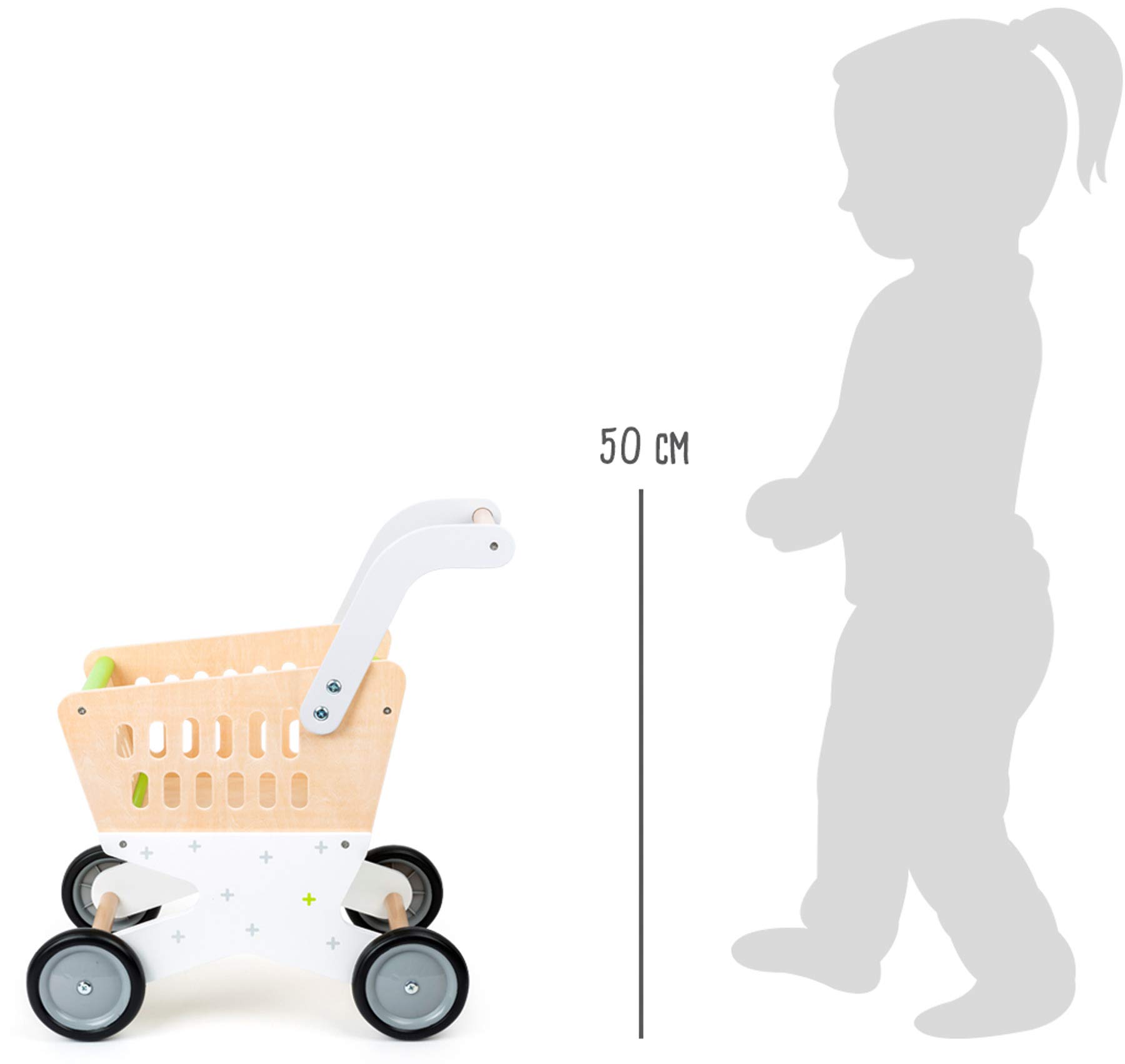 small foot Wózek na zakupy "Trend" z drewna, akcesoria do sklepu handlowego i odgrywania ról, od 3 lat, 11161