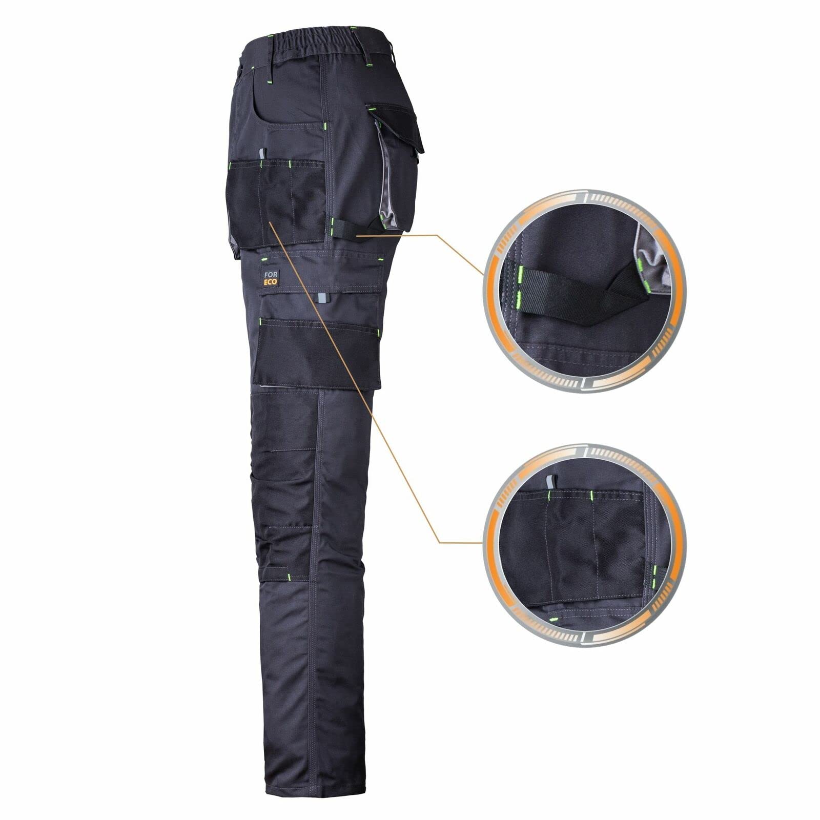 REIS Foreco-T Pantalones de trabajo protectores anticortes cargo 80% poliéster 20% algodón