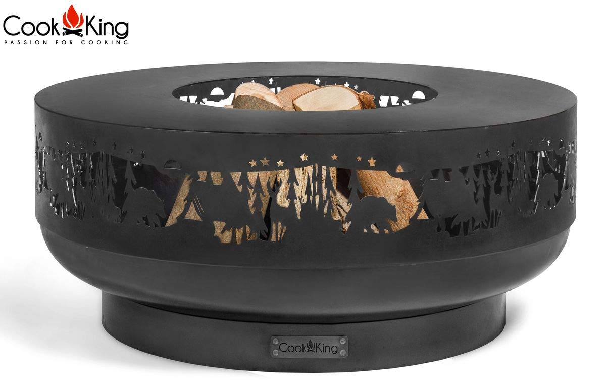 Cook King Feuerschale Forest Grill mit Motiv gelasert 80cm Ø
