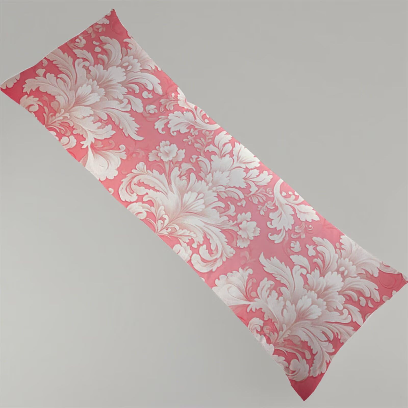 Boczna poduszka do spania, różowa poszewka na poduszkę 180 x 60 cm duża poszewka na poduszkę, miękka lniana dwustronny nadruk wzór body poduszka, z zamkiem błyskawicznym ciążowe poduszki do spania z
