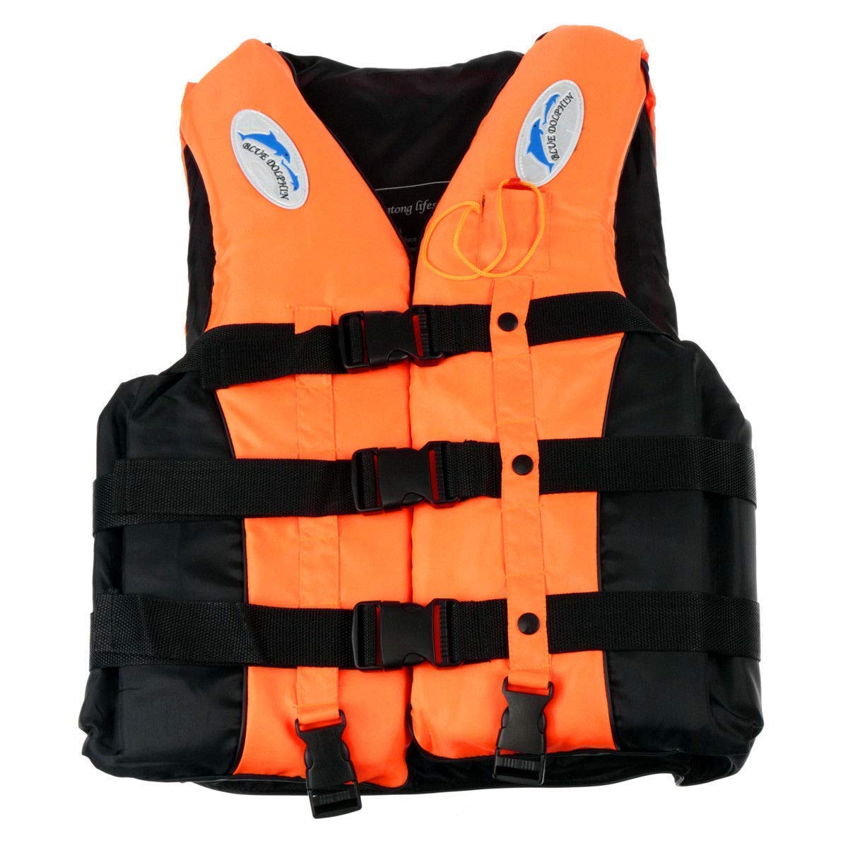VAKHAR Adult Swimming Floating Vest Life Jacket with Whistle 3-Buckle and Crotch Straps for Fishing Boating Drifting
