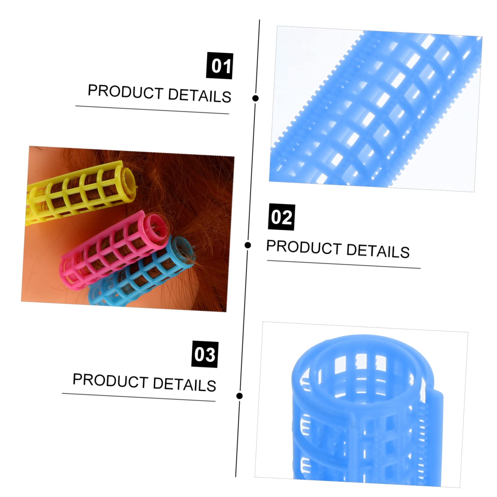 Rodillos de Pelo de Plástico Autoadherentes, Pack de 50 Piezas Ligeras y Portátiles para Peluquería y Peinados Profesionales Color Aleatorio
