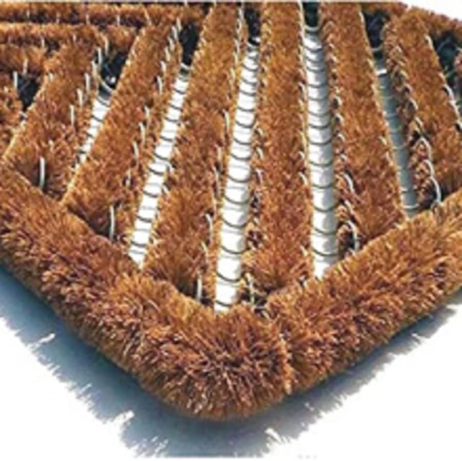 Heavy Duty Door Mat Rubber Scraper Indoor Outdoor Wire Boston Brush Coir Doorway Mat Wilsons Direct (39x59cm)