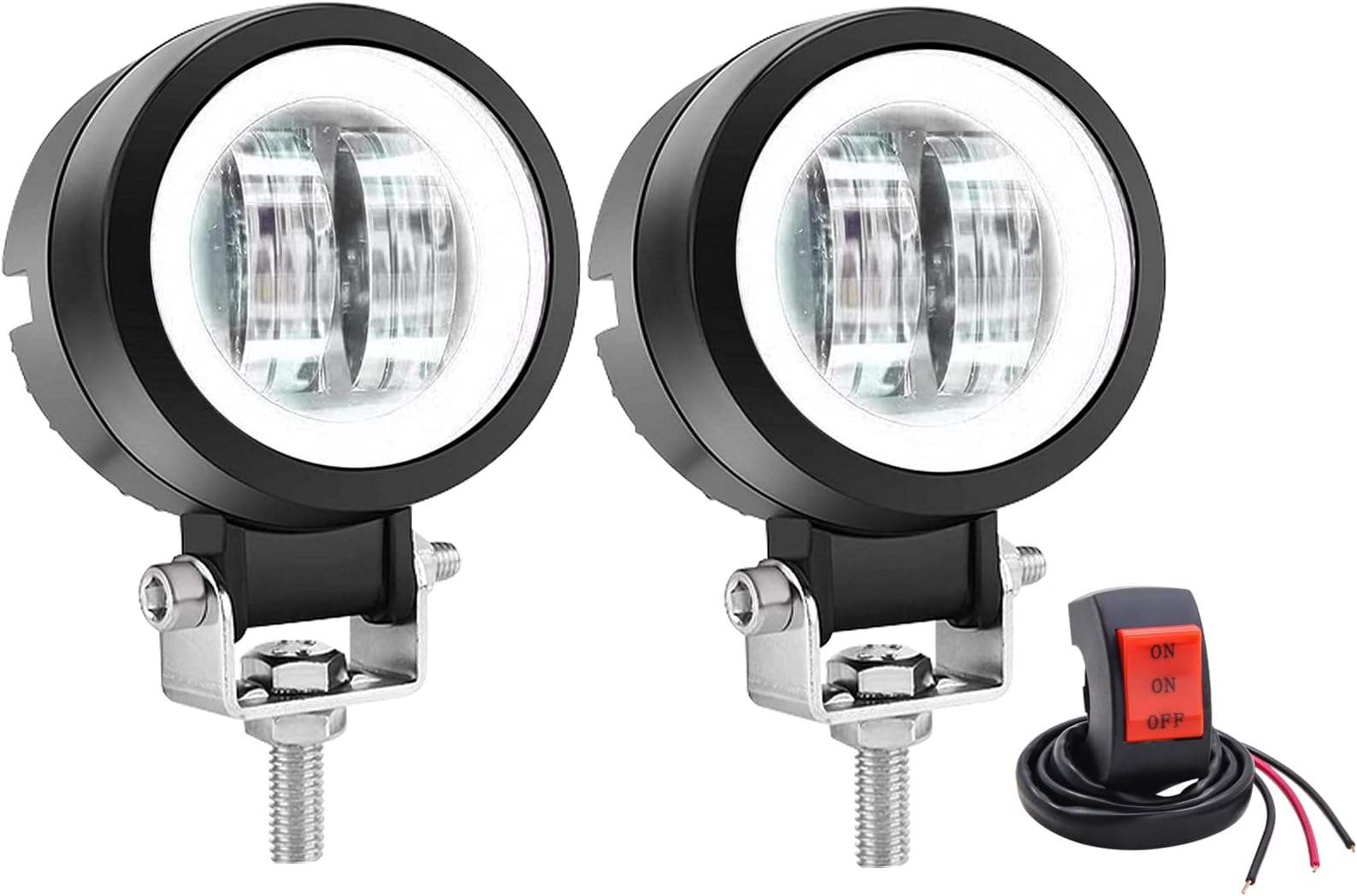 Fari LED Moto MONDEVIEW M5 50W 5000LM – Luce Doppia 6000K/3000K, 3 Modalità, IP68 E Certificazioni DOT/E9
