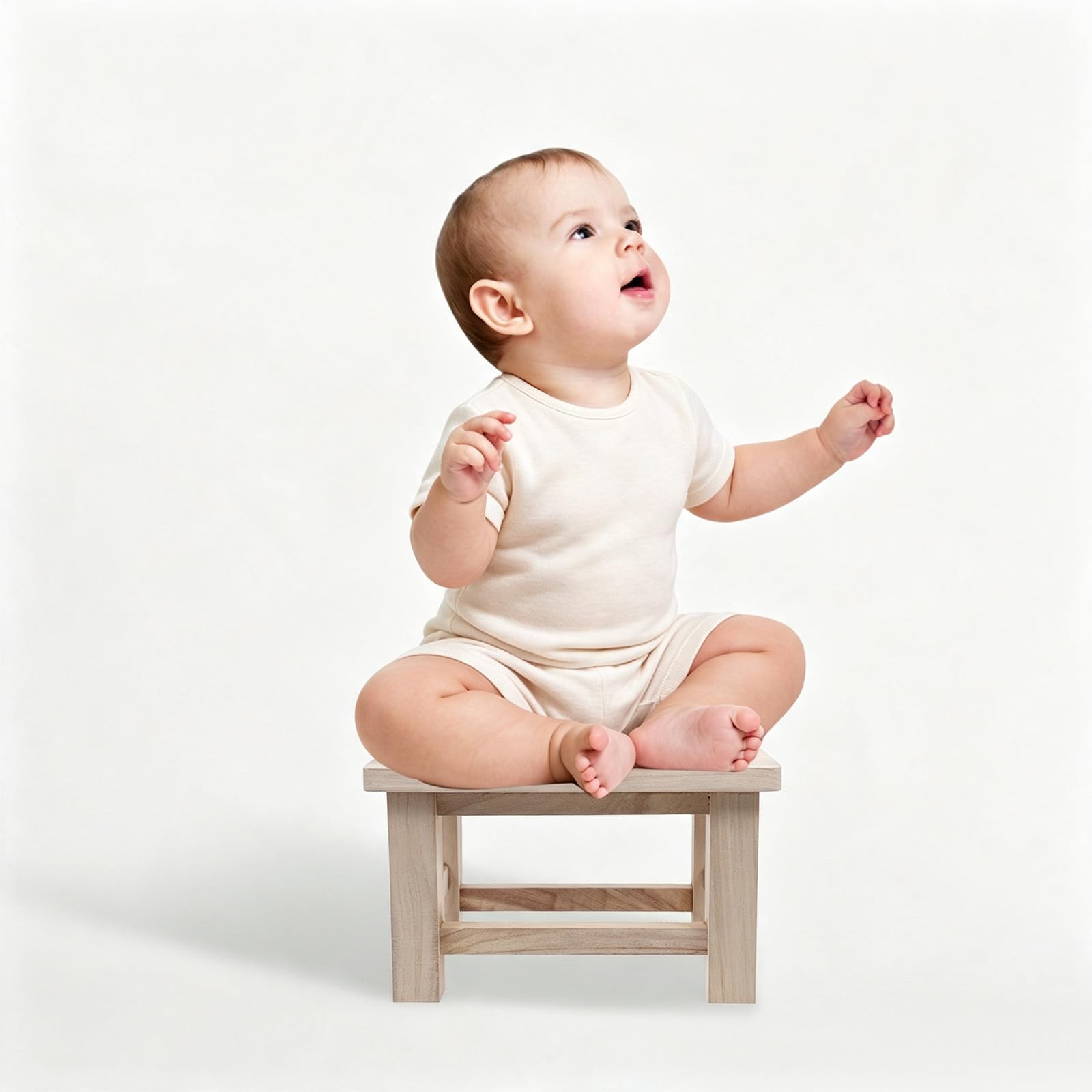 Taburete Pequeño de Madera Maciza para Niños, Cambiador de Zapatos