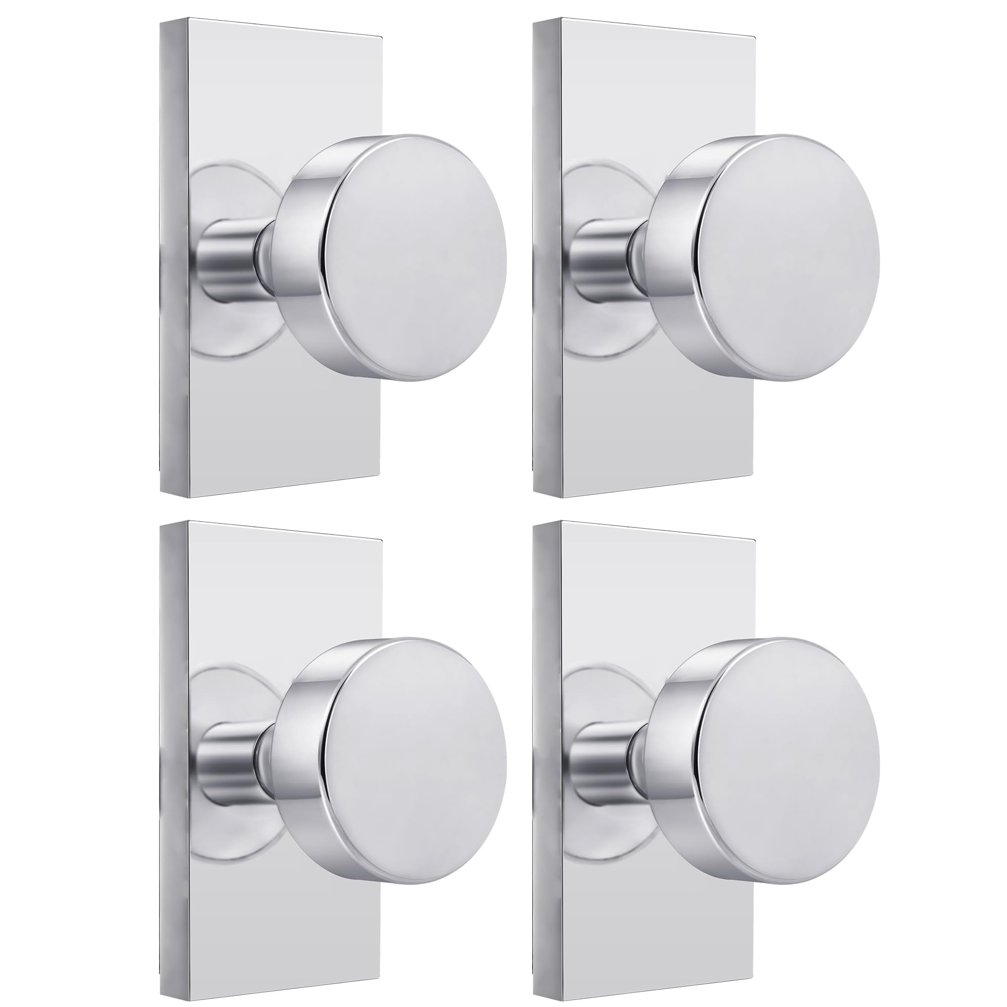 Satin Brass Privacy Door Knob with Lock -32