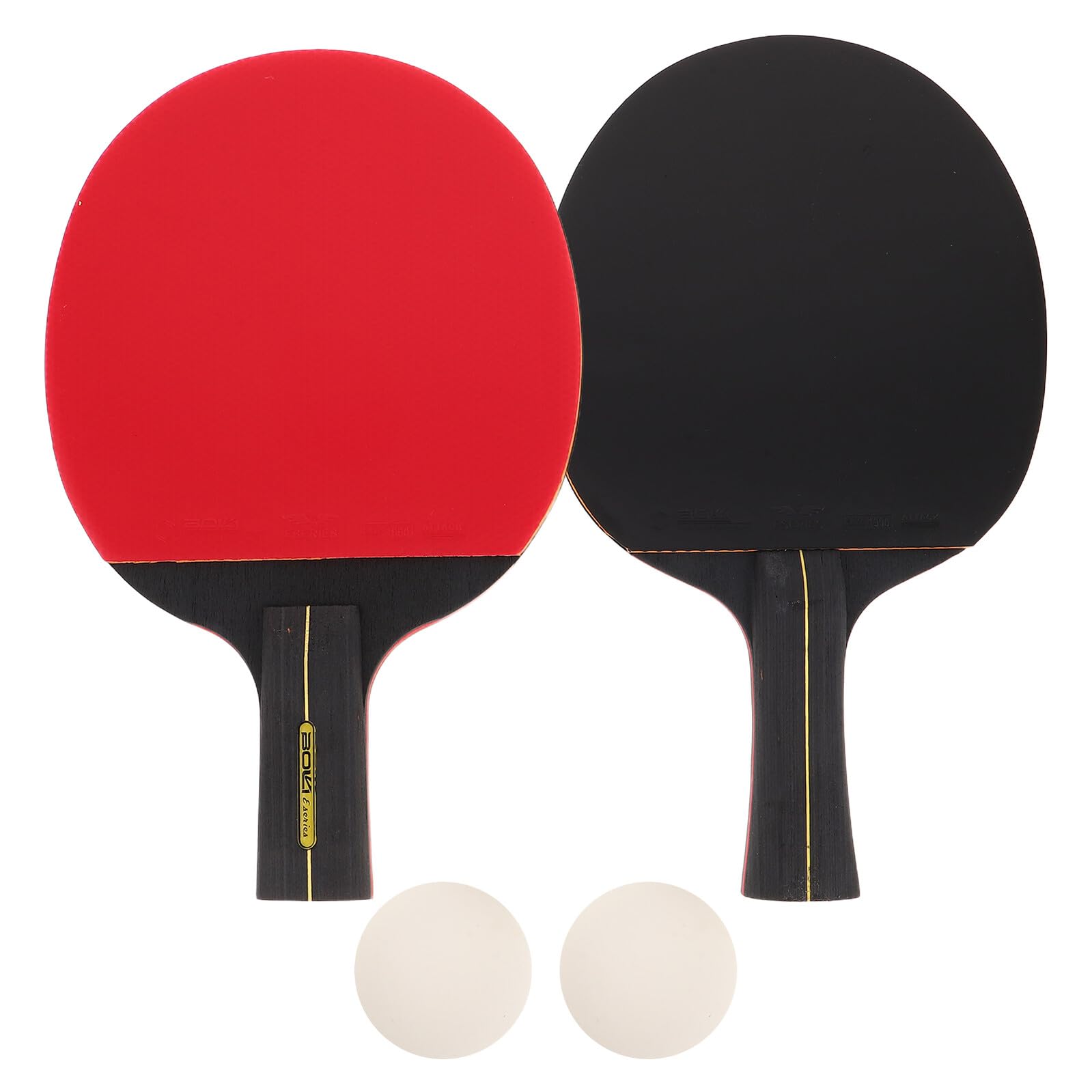 Set Racchette da Tennis da Tavolo in Legno con Manico lungo e Corto Kit Portatile con 3 Palline per Allenamento Studenti Attrezzatura Sportiva Indoor e Outdoor per Famiglia e