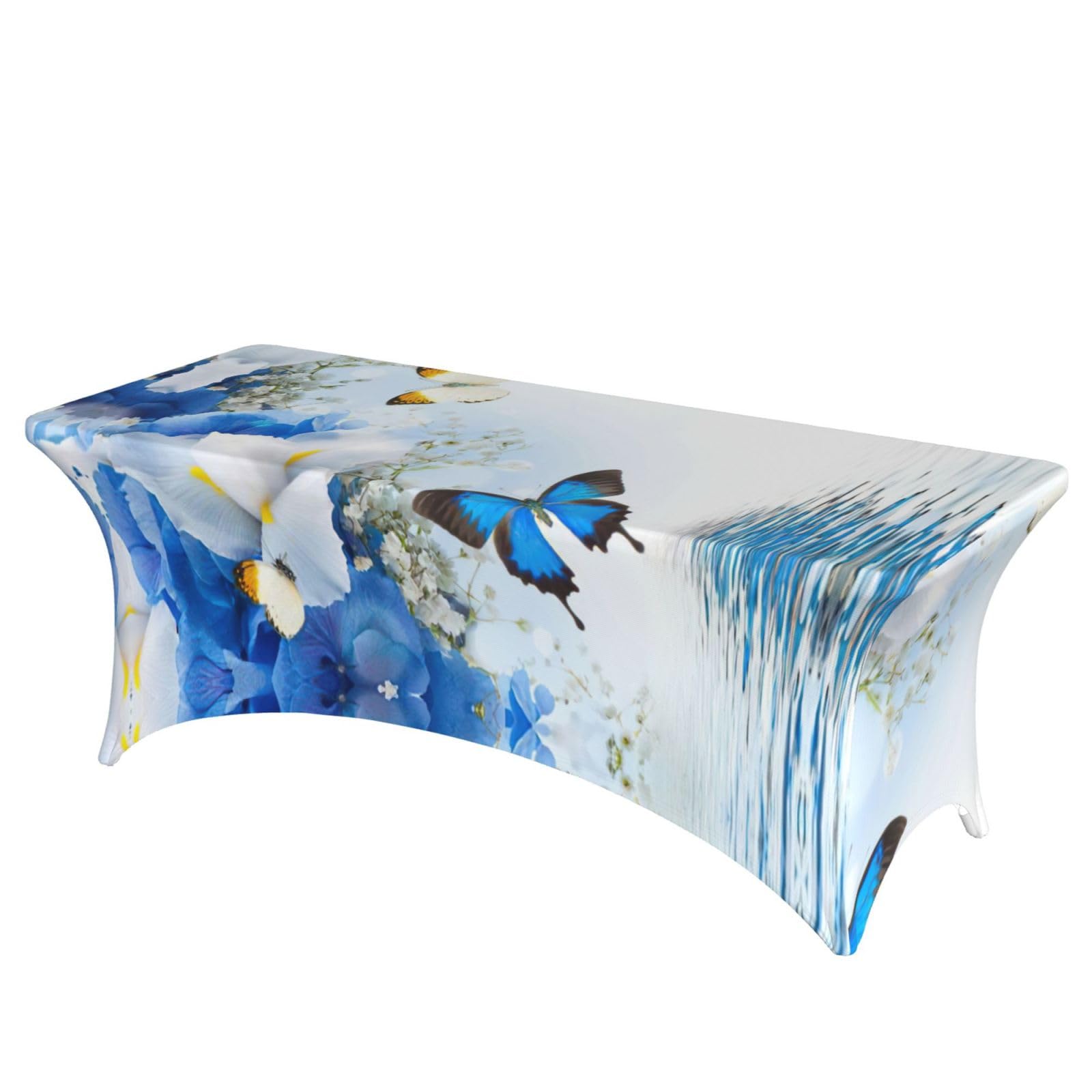 Nappe extensible en élasthanne imprimé fleurs papillons 1,8m