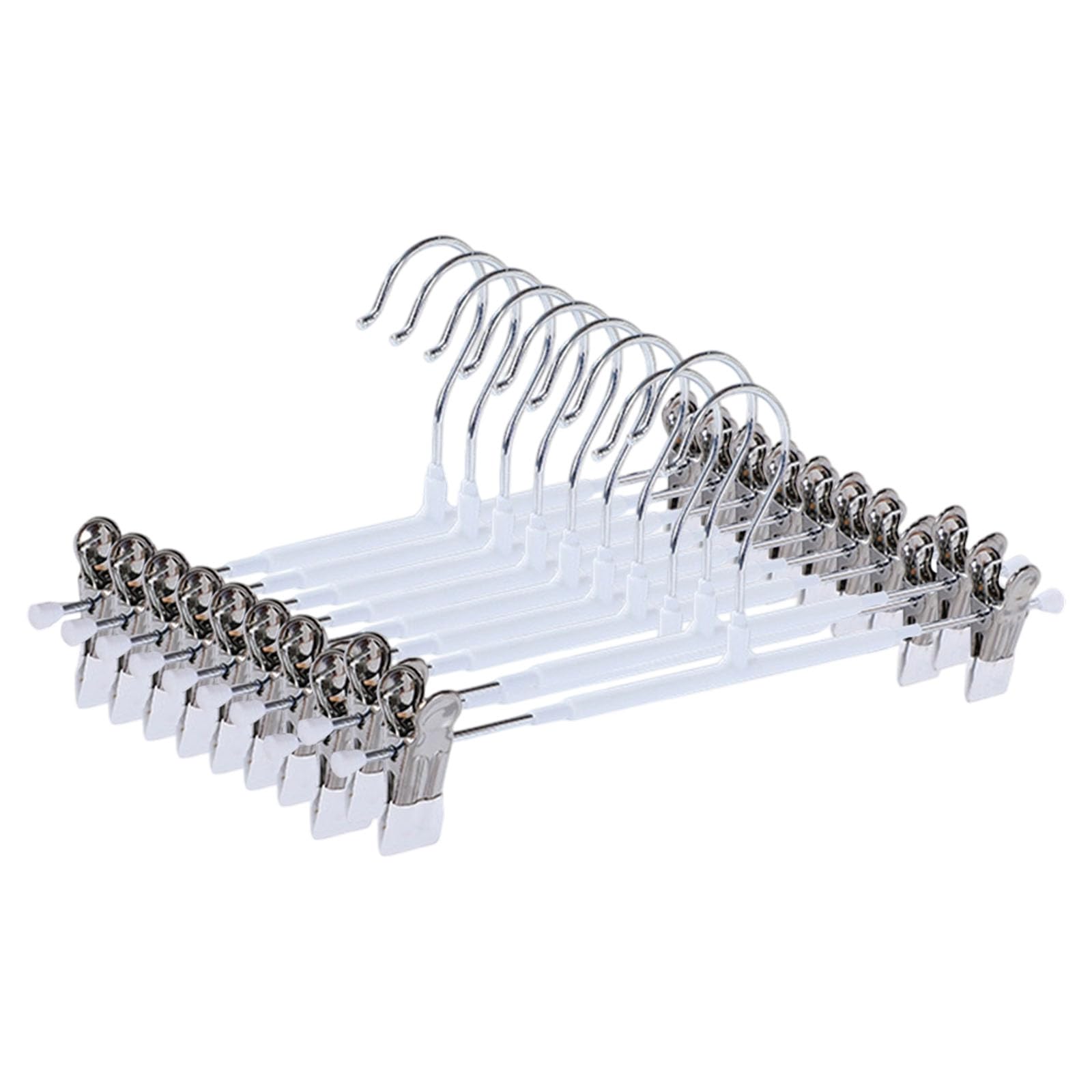 Yrohgkpn White Sturdy Rusts Proof Multiple Use Adjustable Clothes Hangers Clips For Scarves Trousers Storage Multifunctional Clothes Organizers