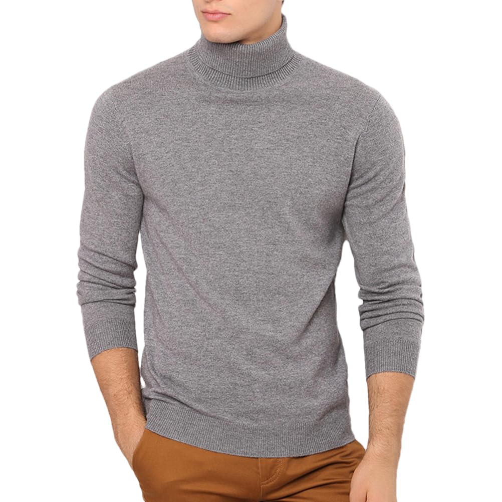 Męski Sweter Wełniany, Męski, Swobodny, Ciepły, Pulower, Męski Golf, Sweter Z Kaszmiru-Dark Gray9-X-Large