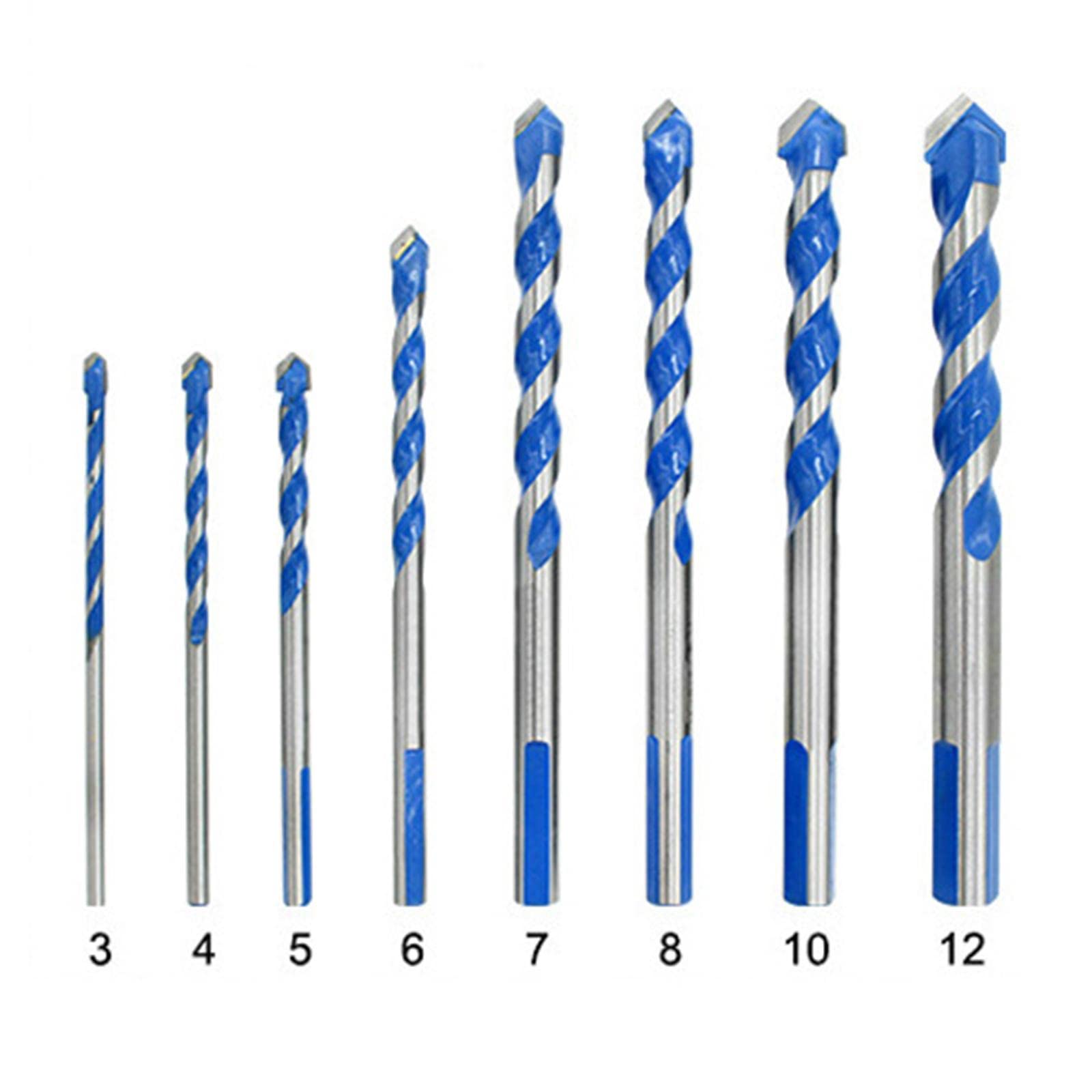 Juego de Brocas de Aleación para Mampostería, Juego de Brocas Helicoidales de para, Hormigón Y Baldosas, estilo F