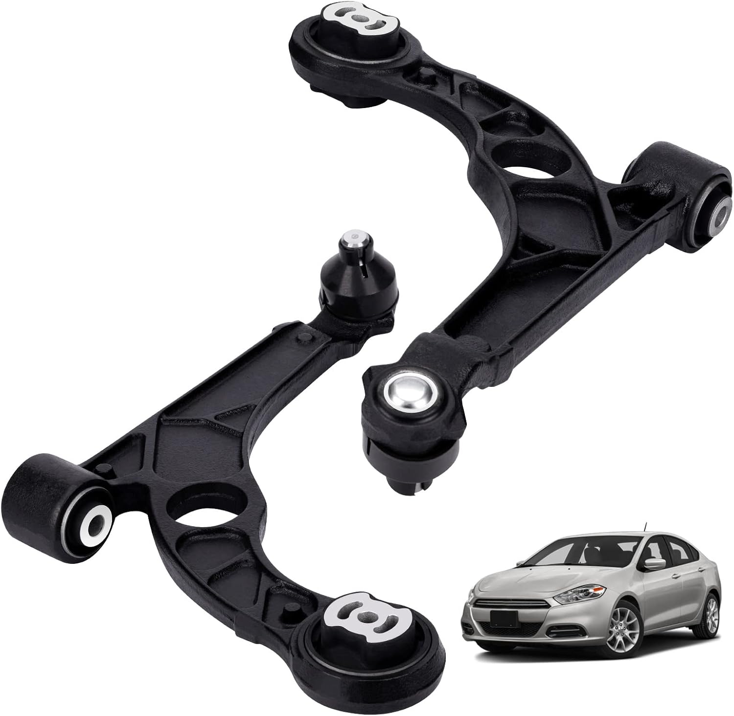 maXpeedingrods 2Pc Front Lower Control Arm w/Ball Joint for Chrysler 200 2015-2017 with 17in Wheels (2.4L / 3.6L), Dodge Dart 2013-2016 (1.4L)